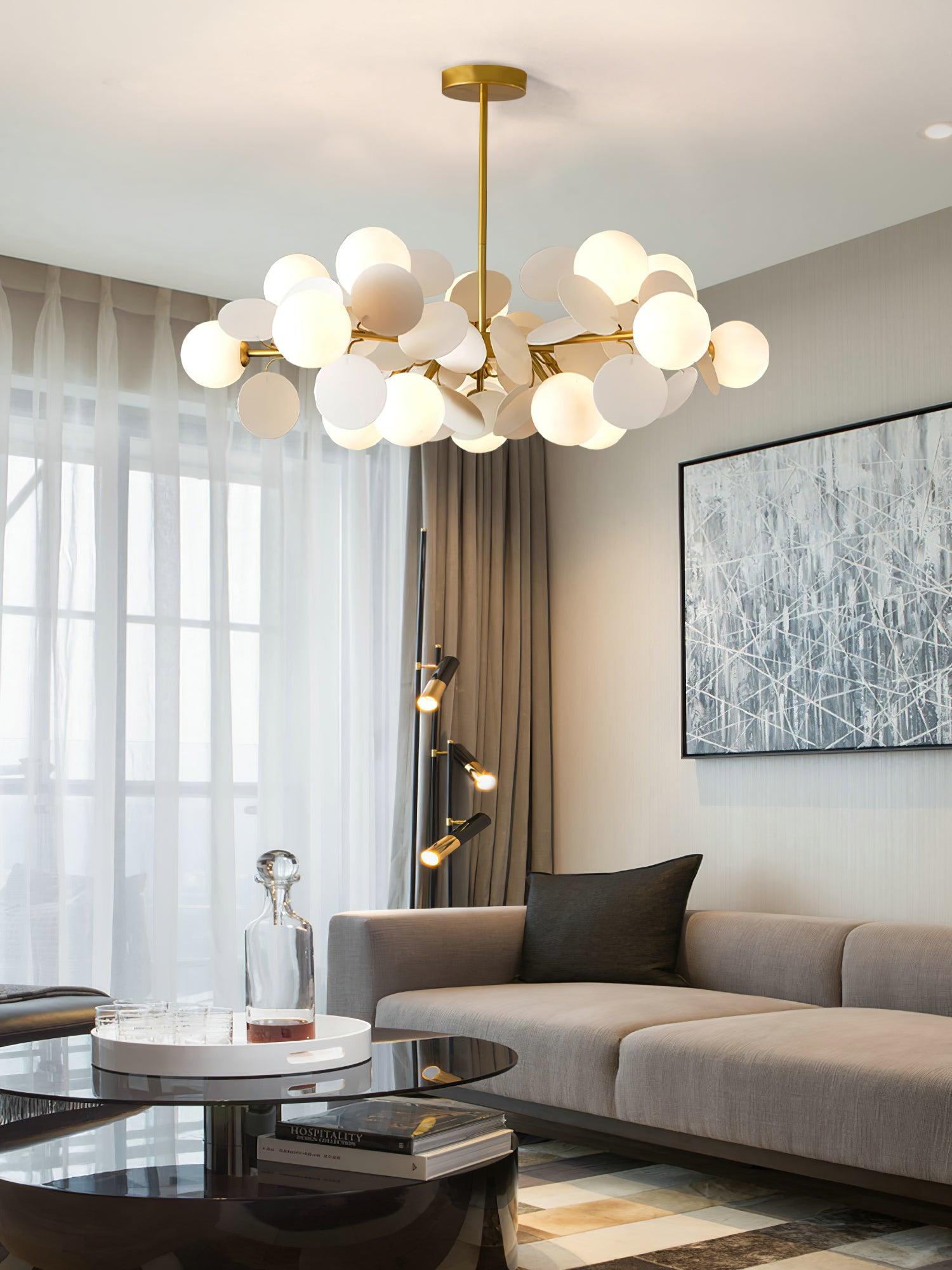 Tide Chandelier Off White Tree Eight Open Shades-Neutral Decor