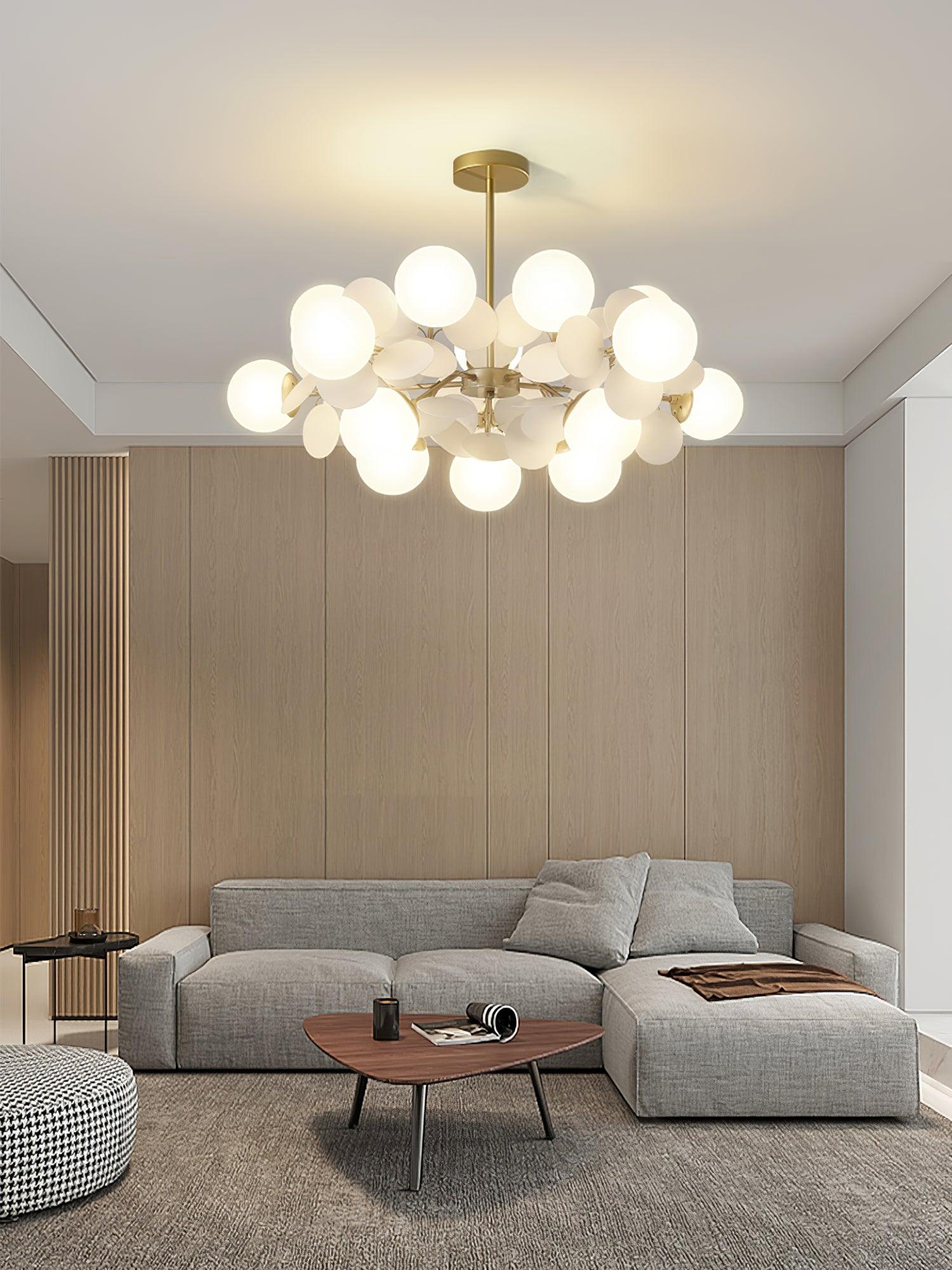 Tide Chandelier Off White Tree Eight Open Shades-Neutral Decor