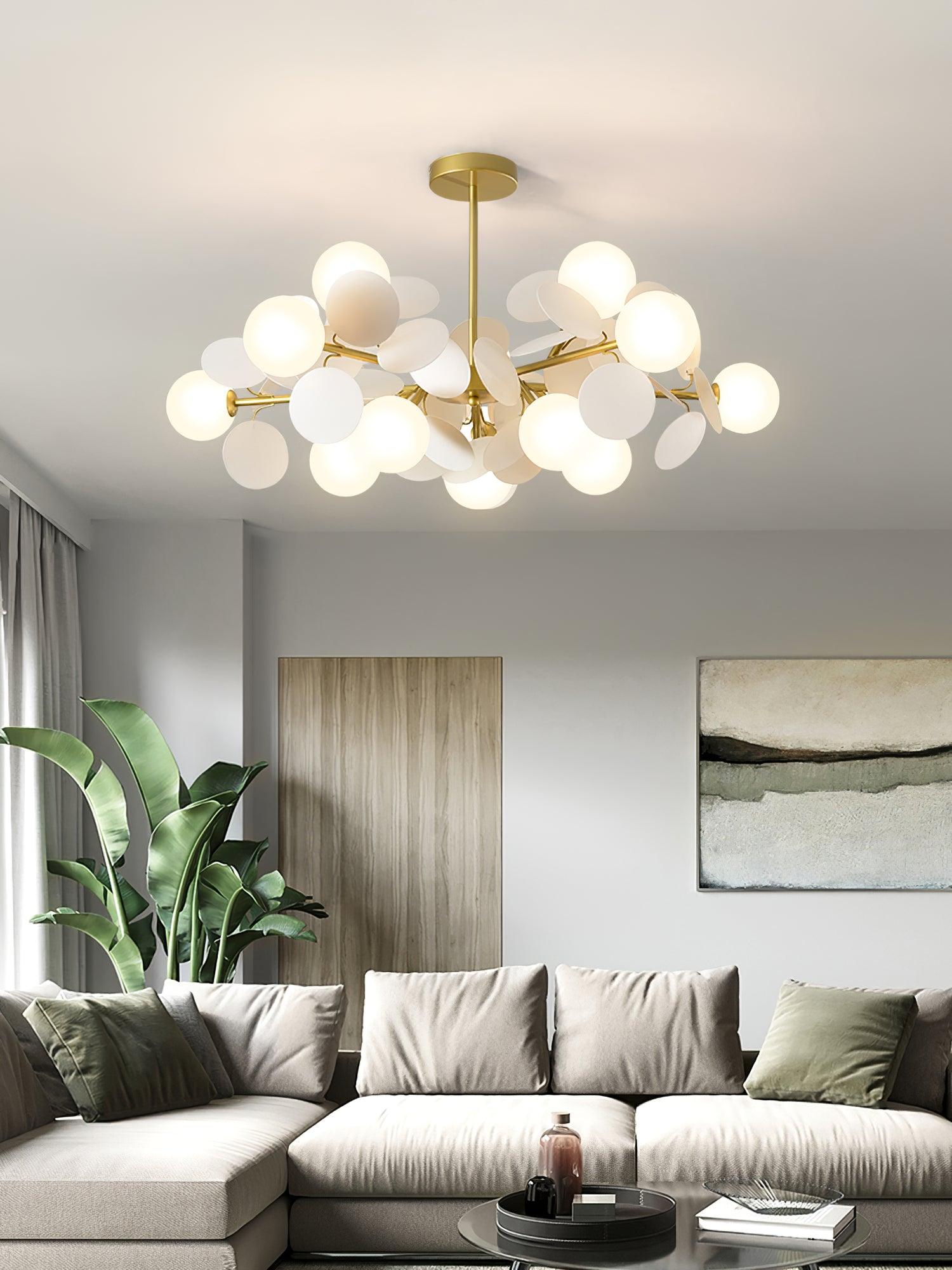 Tide Chandelier Off White Tree Eight Open Shades-Neutral Decor