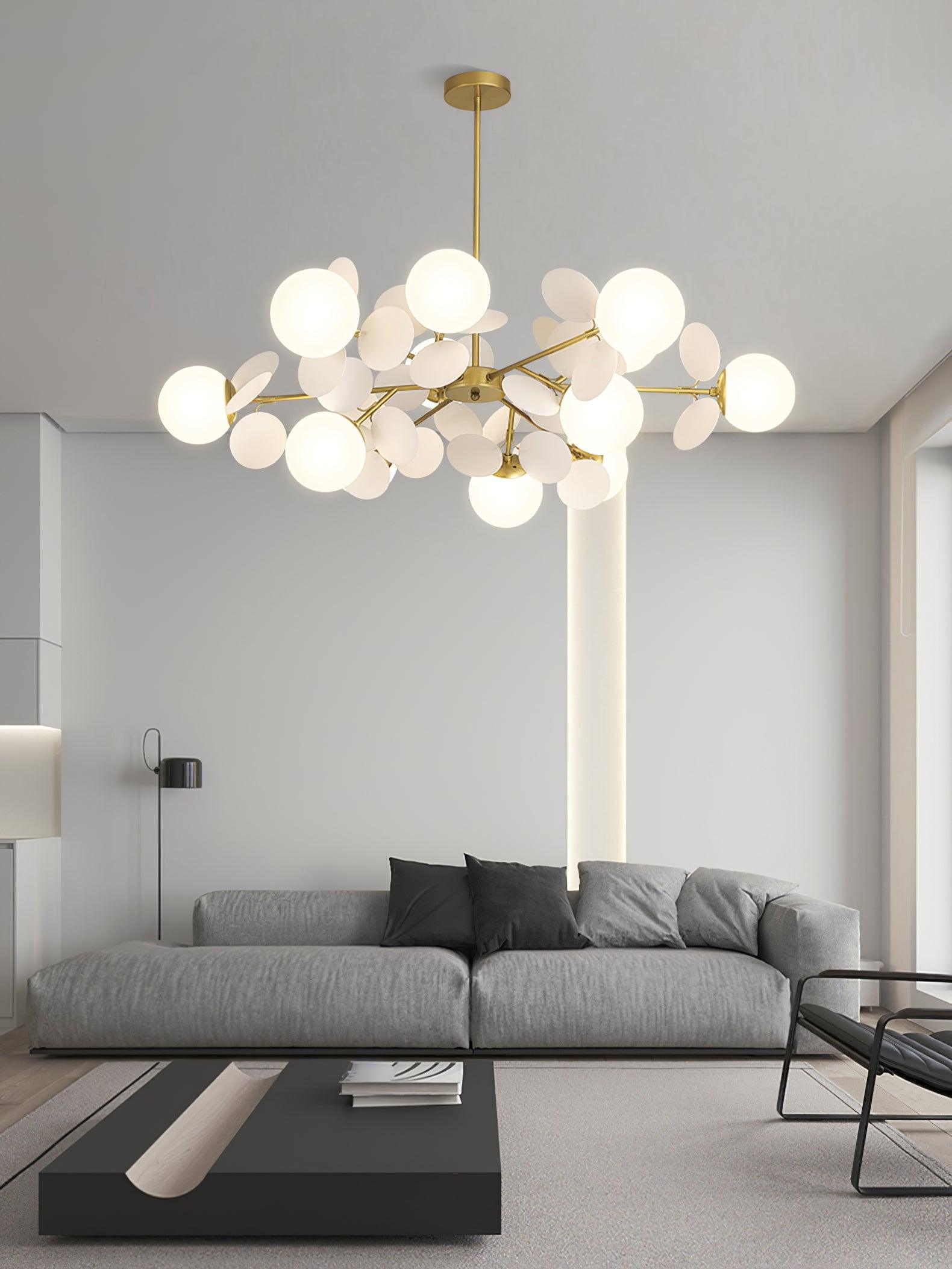 Tide Chandelier Off White Tree Eight Open Shades-Neutral Decor
