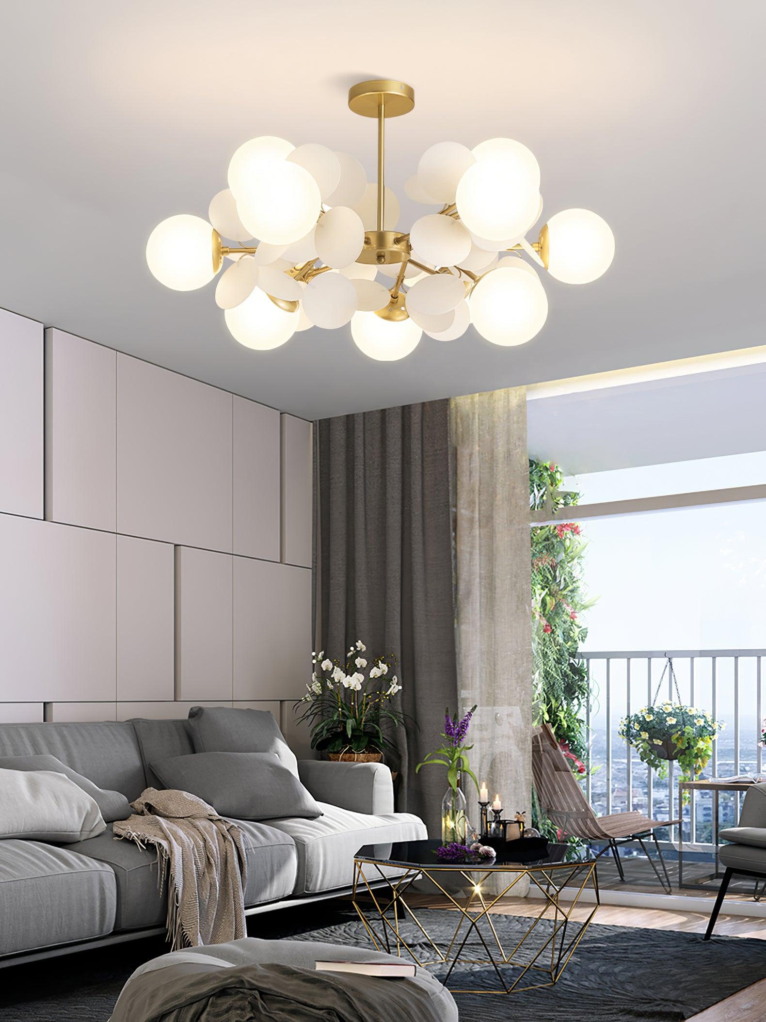 Tide Chandelier Off White Tree Eight Open Shades-Neutral Decor