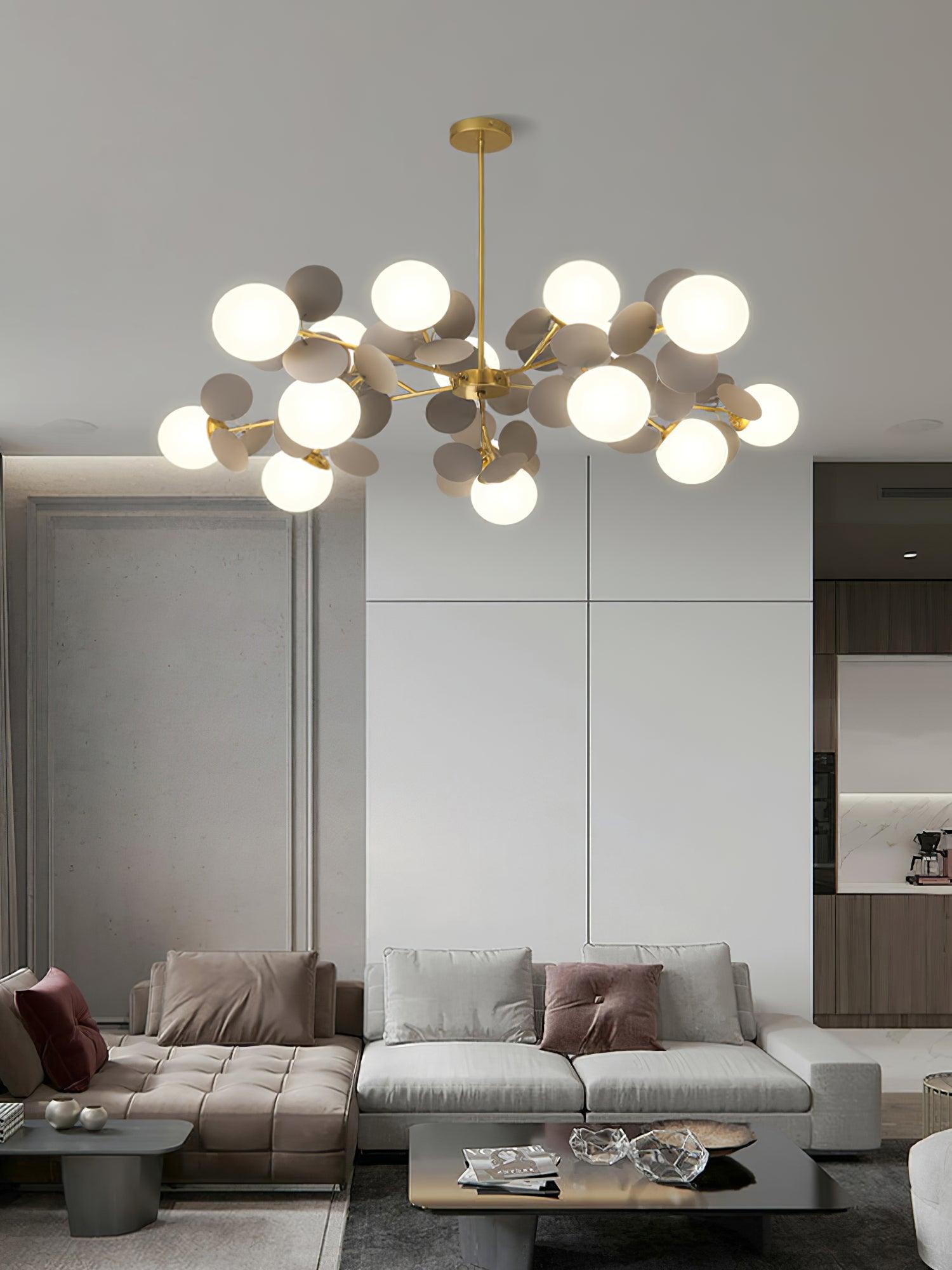 Tide Chandelier Off White Tree Eight Open Shades-Neutral Decor