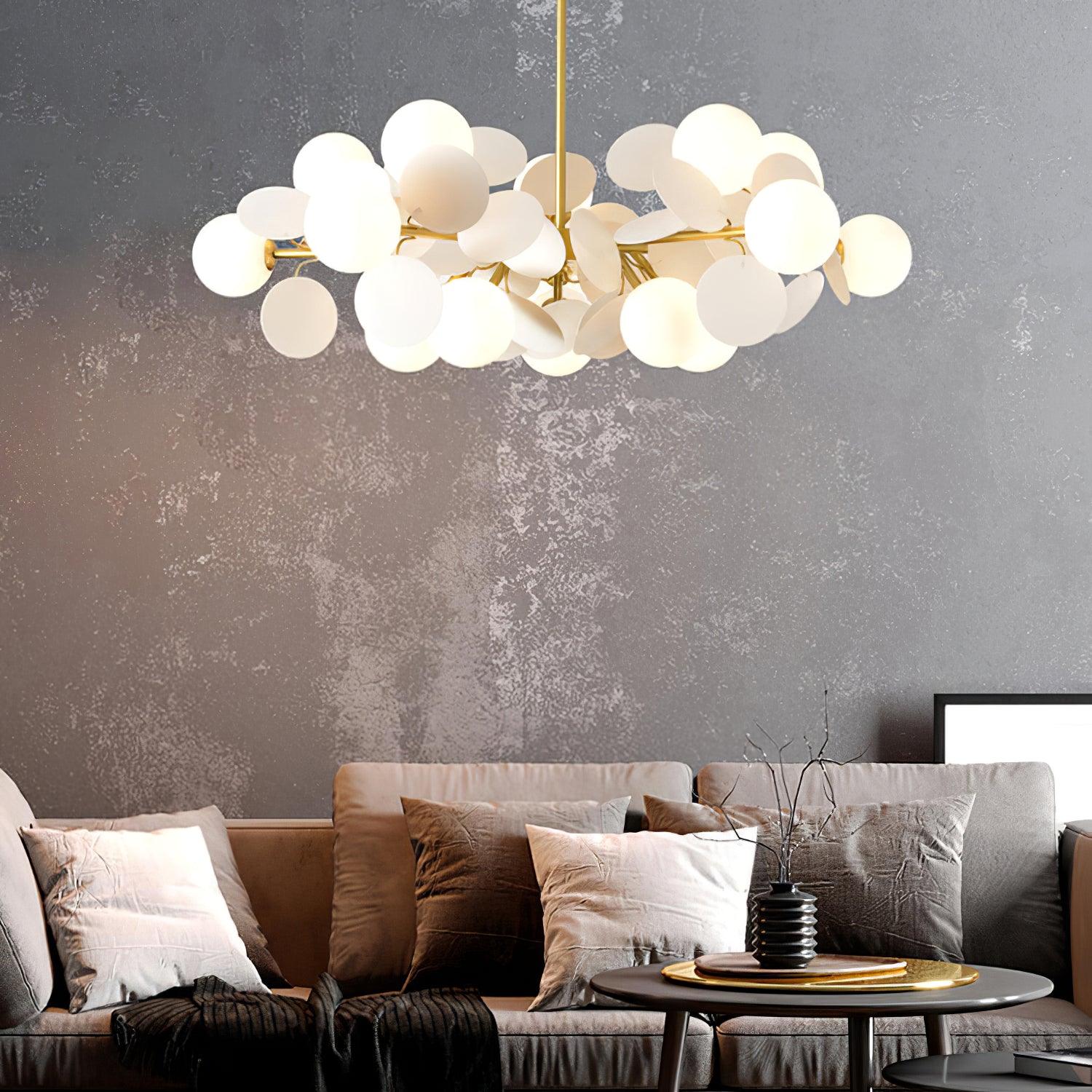 Tide Chandelier Off White Tree Eight Open Shades-Neutral Decor