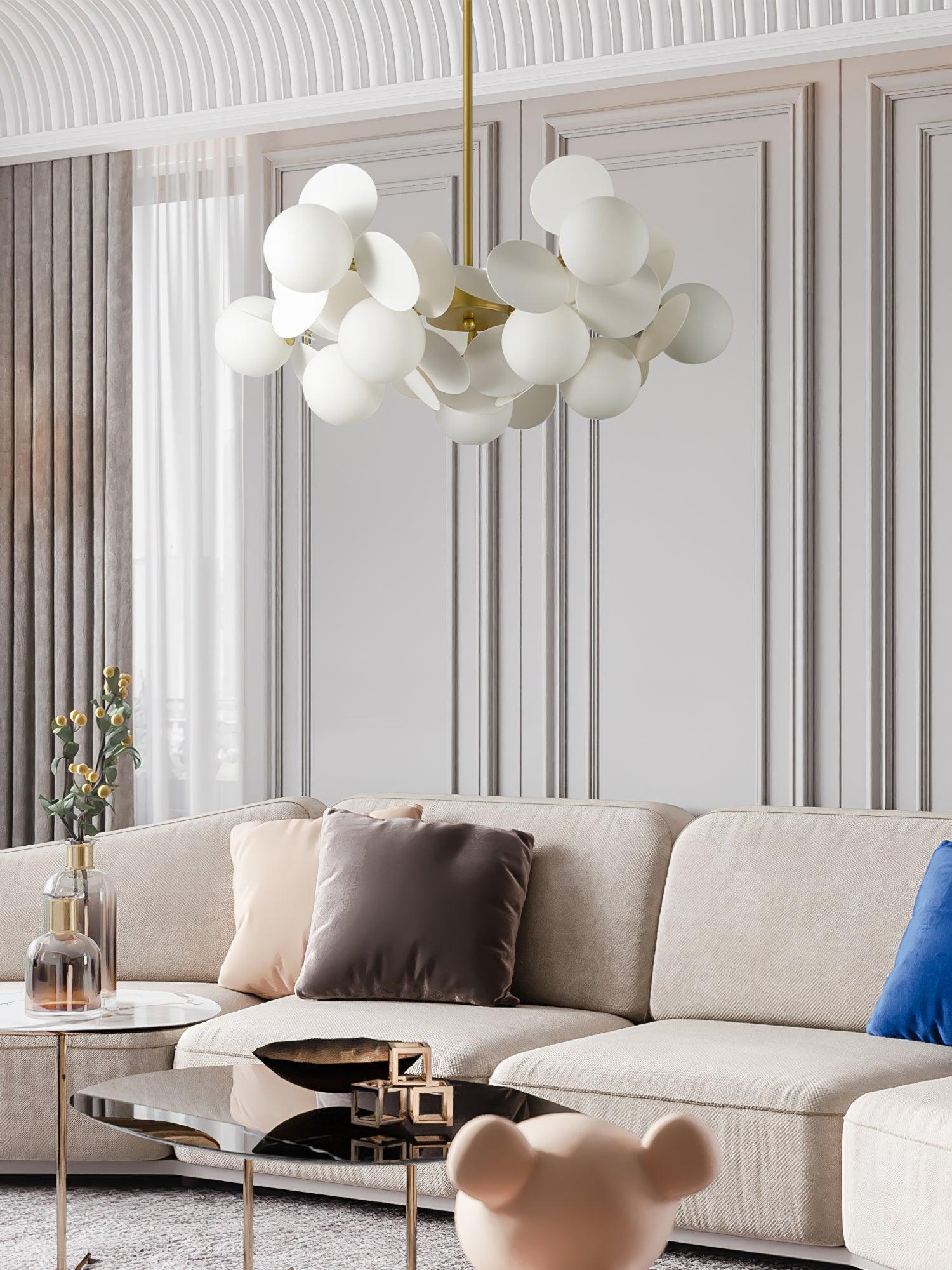 Tide Chandelier Off White Tree Eight Open Shades-Neutral Decor