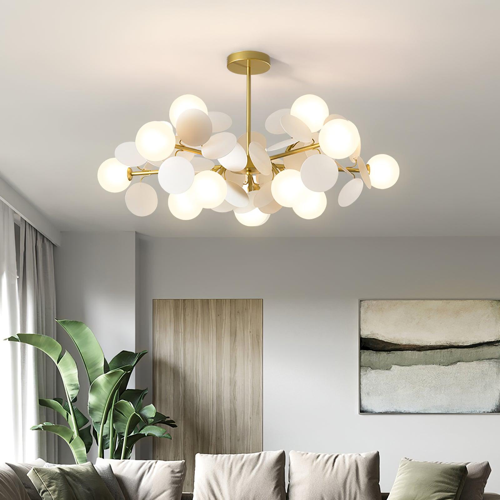 Tide Chandelier Off White Tree Eight Open Shades-Neutral Decor