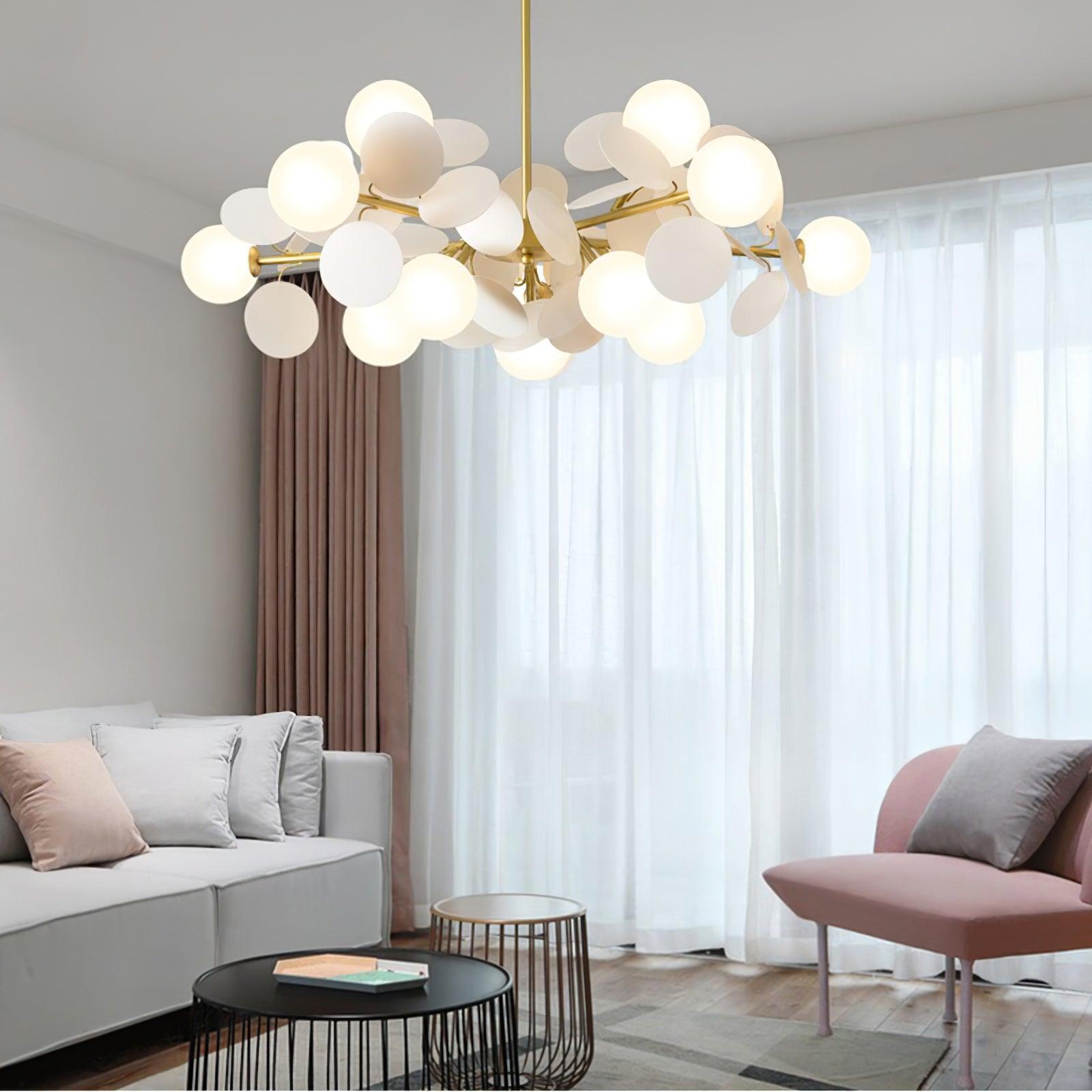 Tide Chandelier Off White Tree Eight Open Shades-Neutral Decor