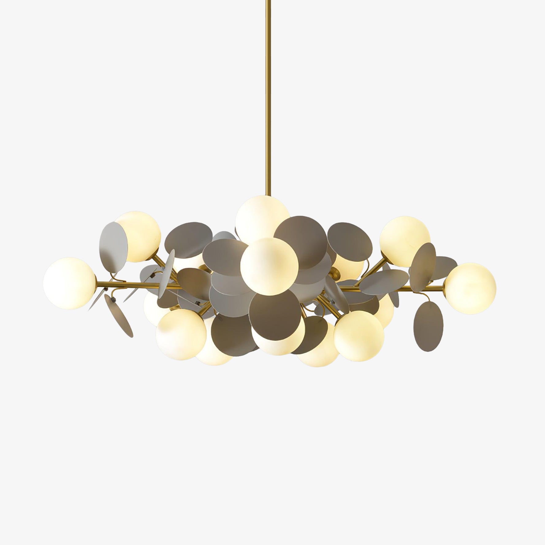 Tide Chandelier Off White Tree Eight Open Shades-Neutral Decor