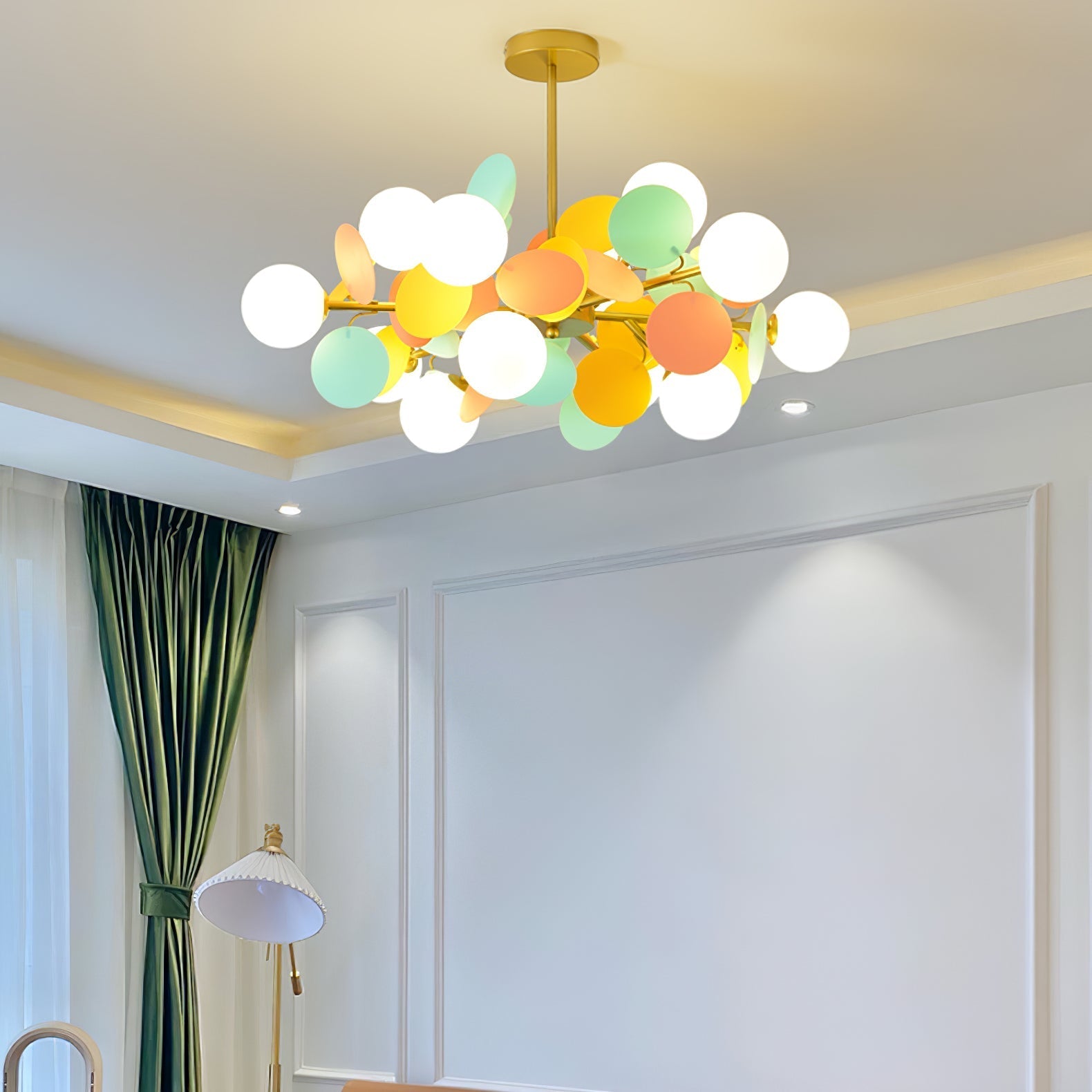 Tide Chandelier Off White Tree Eight Open Shades-Neutral Decor