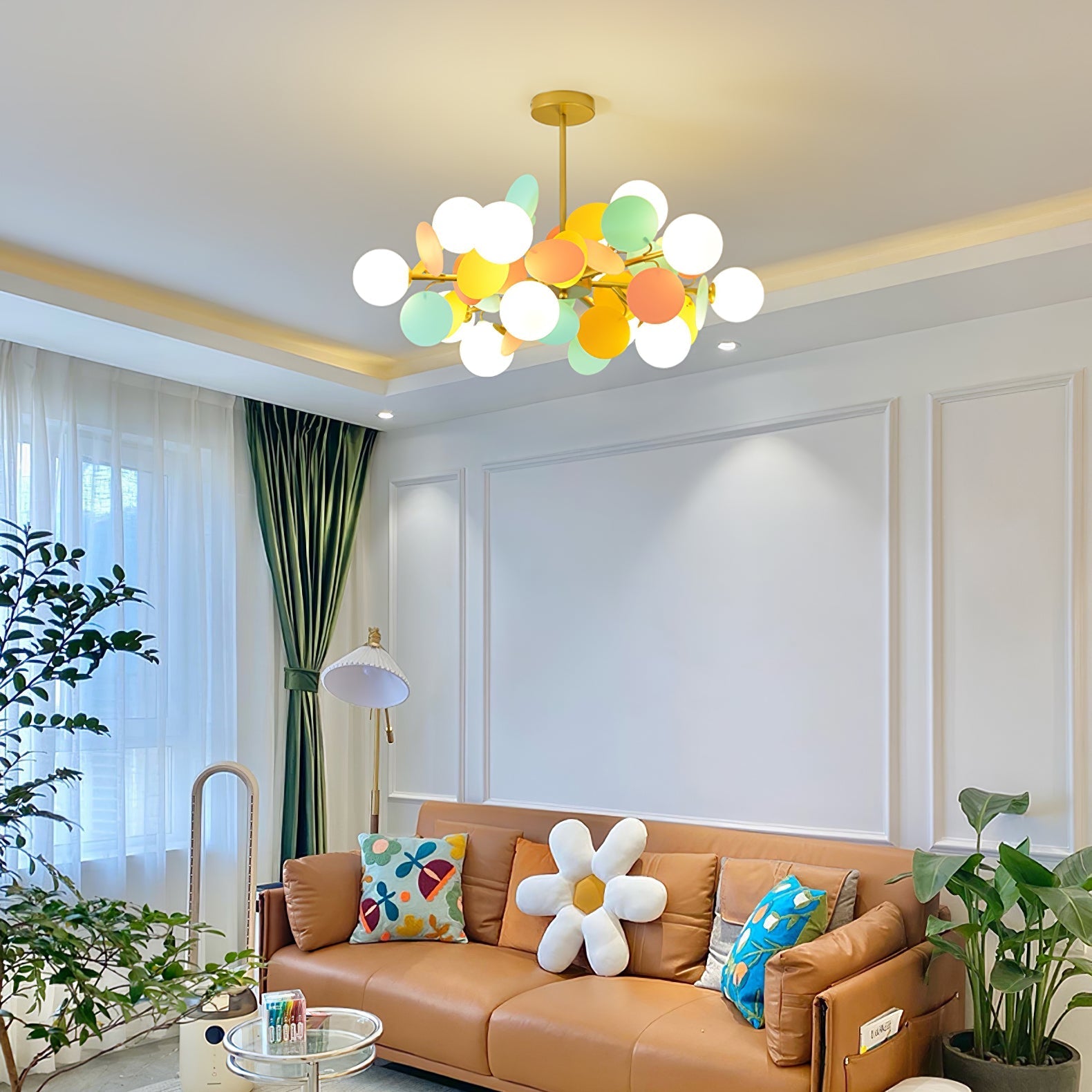 Tide Chandelier Off White Tree Eight Open Shades-Neutral Decor
