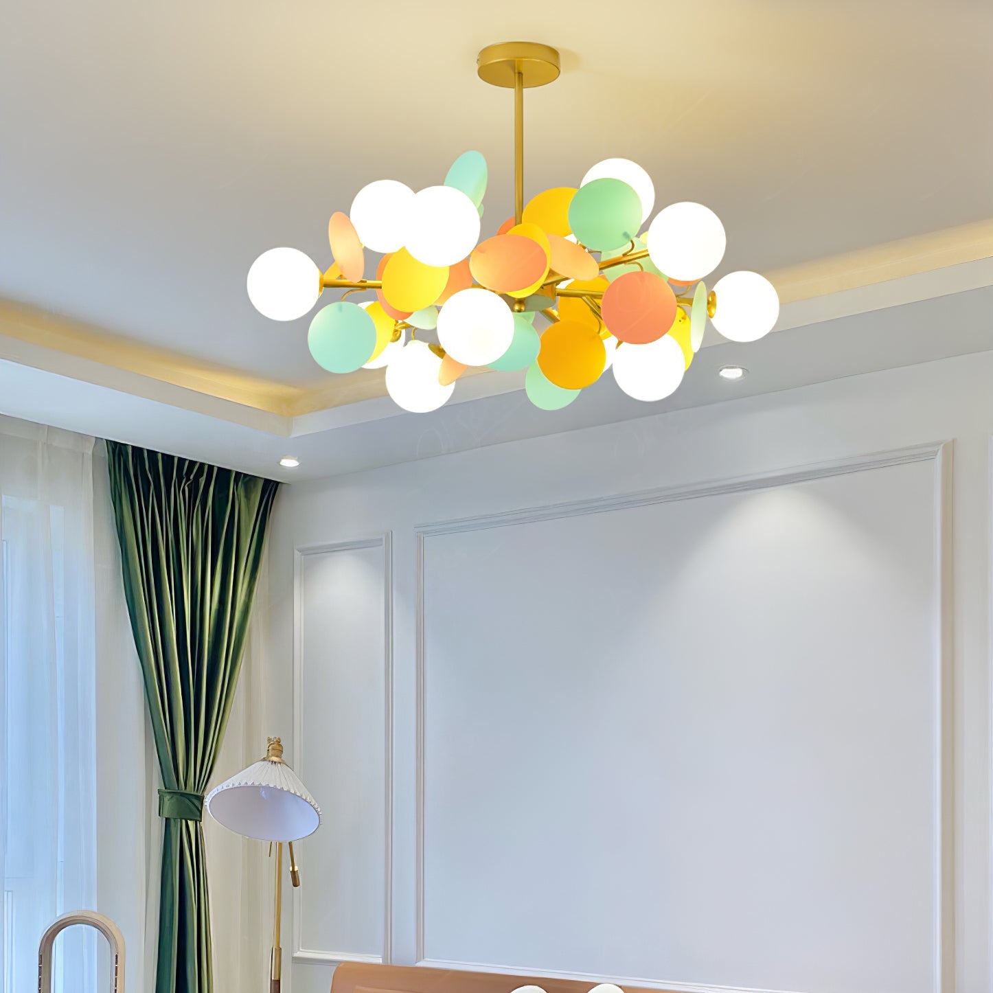 Tide Chandelier Off White Tree Eight Open Shades-Neutral Decor