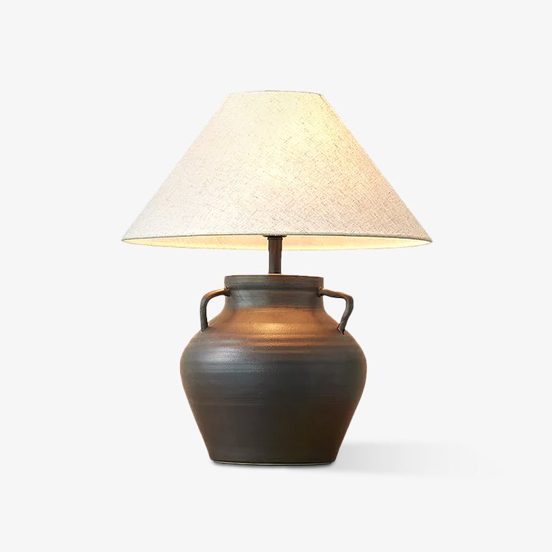 Amfora Fabric Rustic Table Lamp-Neutral Decor