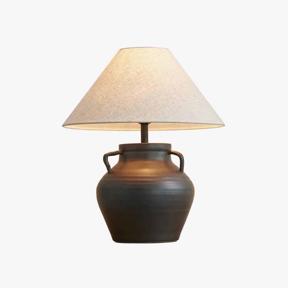 Amfora Fabric Rustic Table Lamp-Neutral Decor
