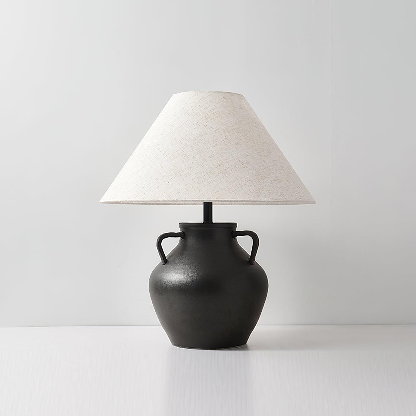 Amfora Fabric Rustic Table Lamp-Neutral Decor