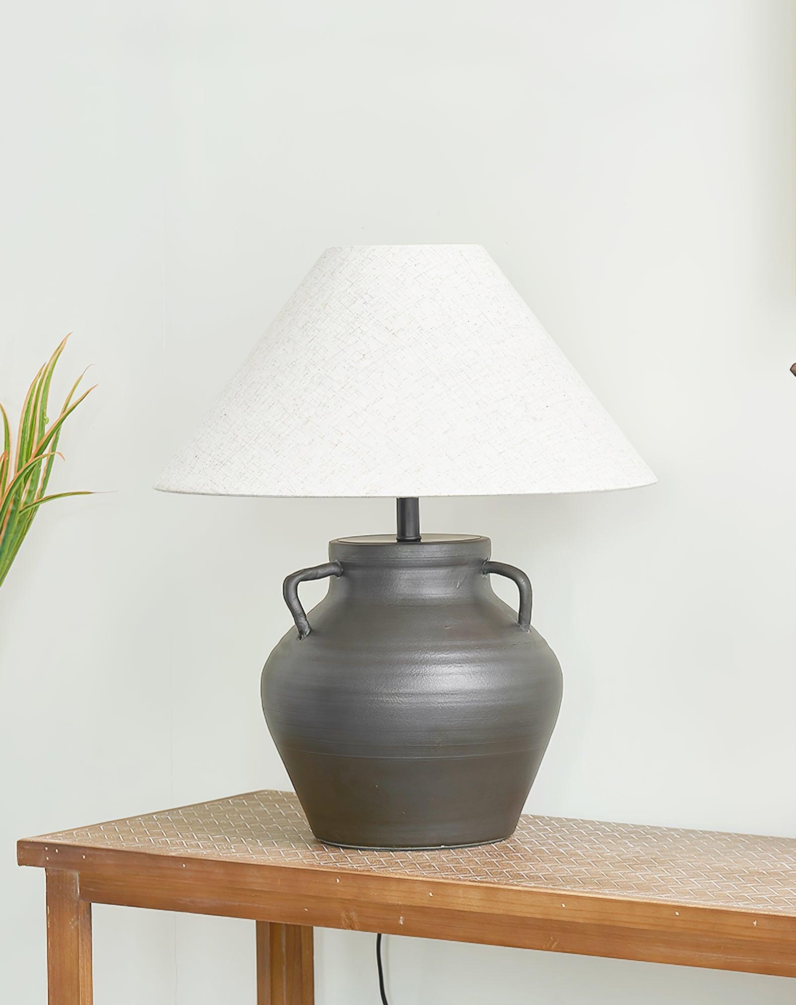 Amfora Fabric Rustic Table Lamp-Neutral Decor