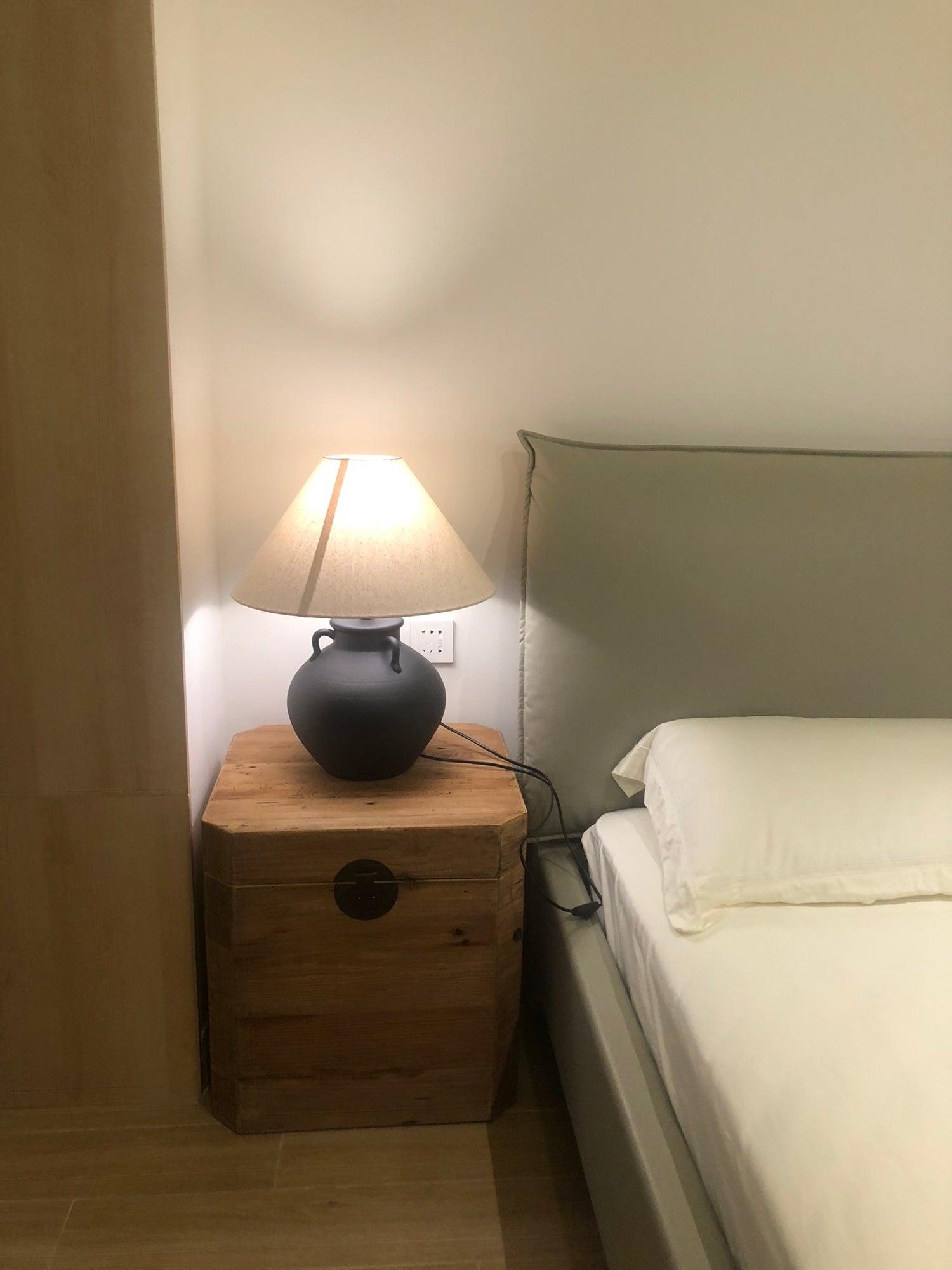 Amfora Fabric Rustic Table Lamp-Neutral Decor