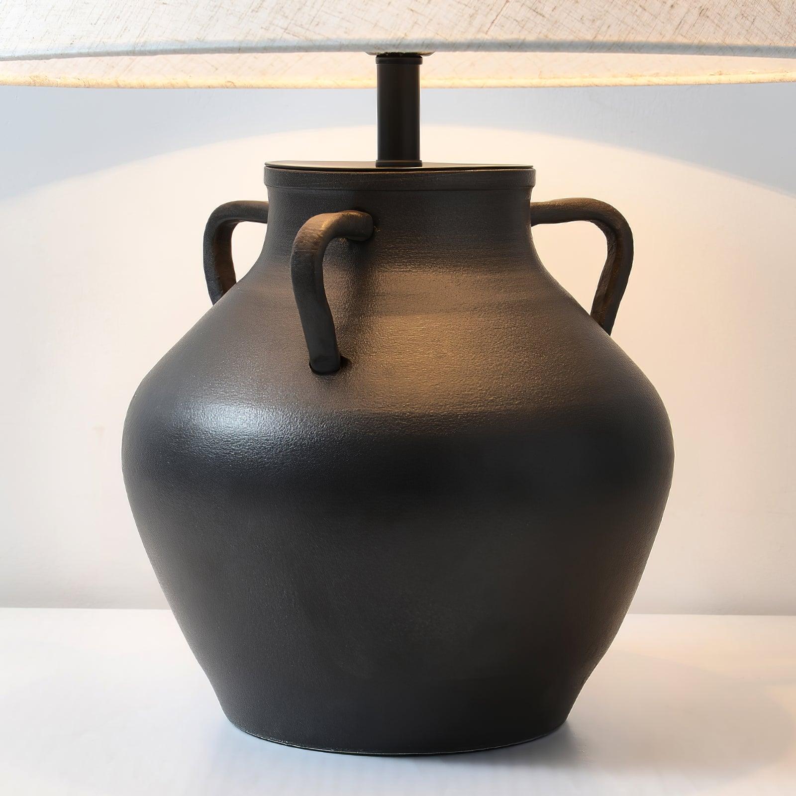 Amfora Fabric Rustic Table Lamp-Neutral Decor