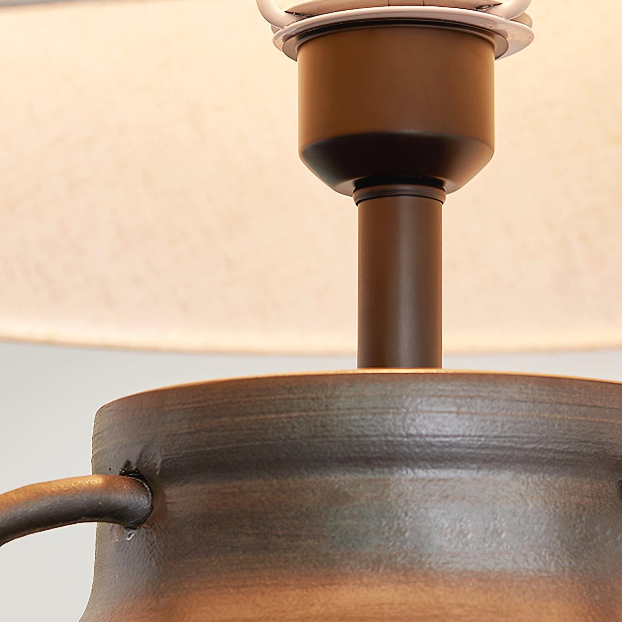 Amfora Fabric Rustic Table Lamp-Neutral Decor