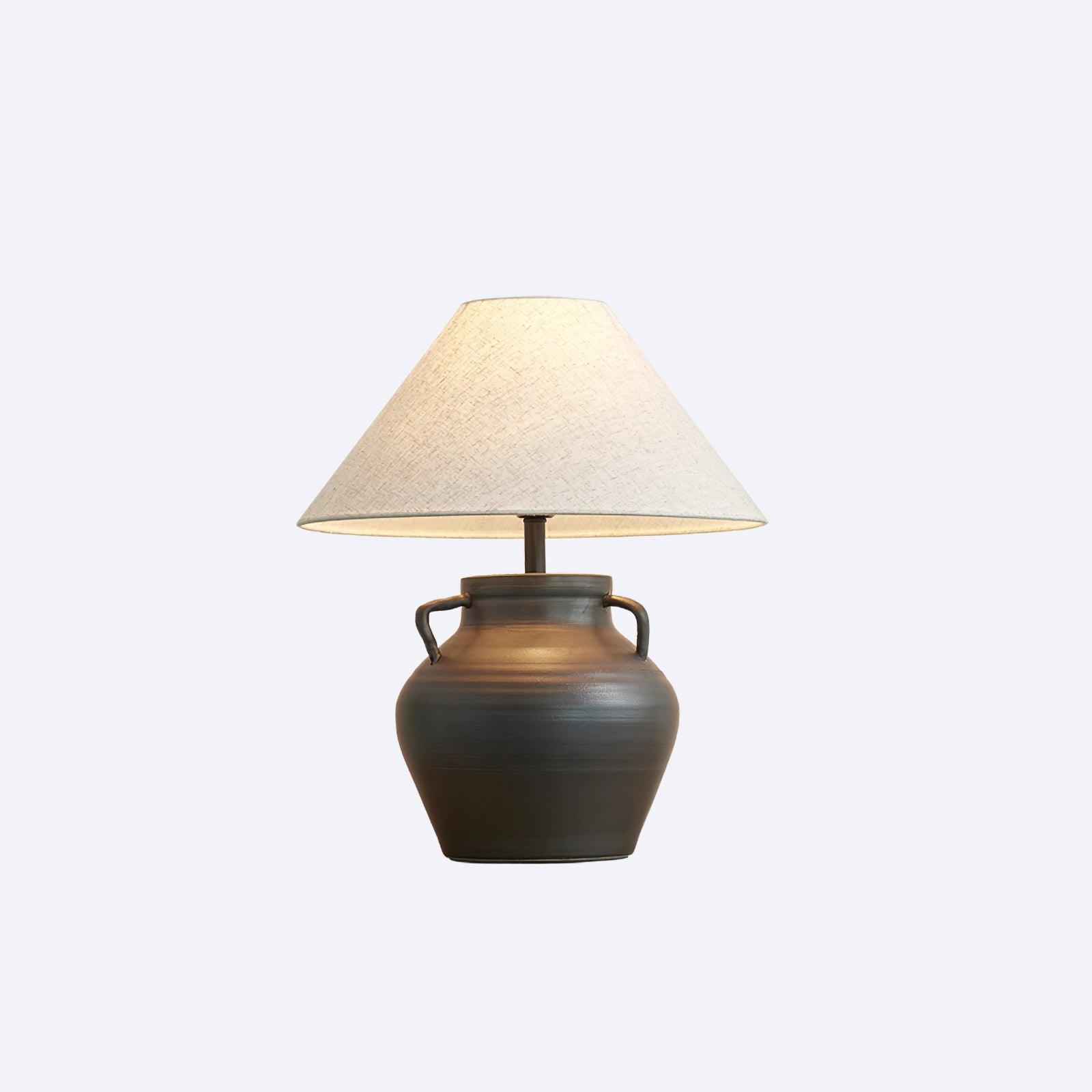 Amfora Fabric Rustic Table Lamp-Neutral Decor