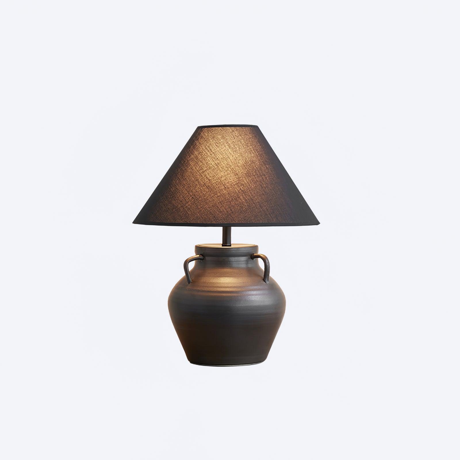 Amfora Fabric Rustic Table Lamp-Neutral Decor