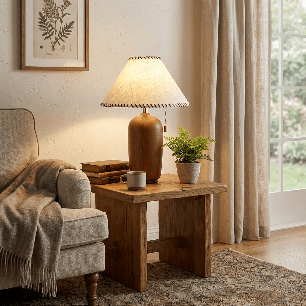 Olera Wood Table Lamp-Neutral Decor