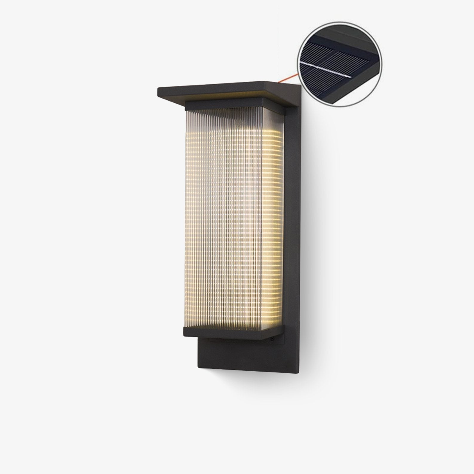 Corvian Dependable Unique Box Solar Outdoor Wall Lamp-Neutral Decor