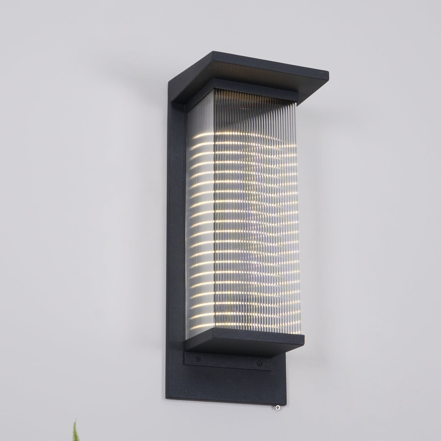 Corvian Dependable Unique Box Solar Outdoor Wall Lamp-Neutral Decor