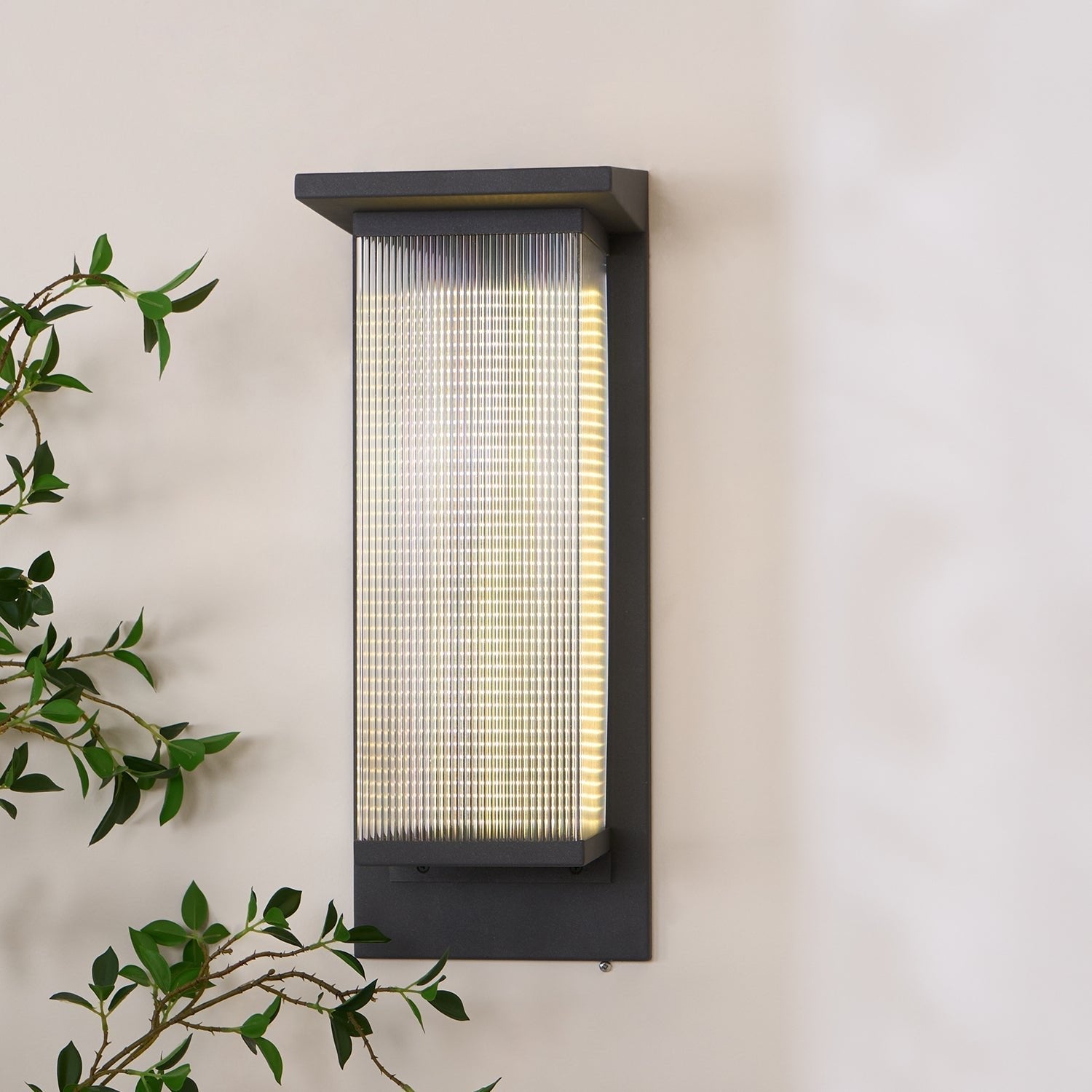 Corvian Dependable Unique Box Solar Outdoor Wall Lamp-Neutral Decor