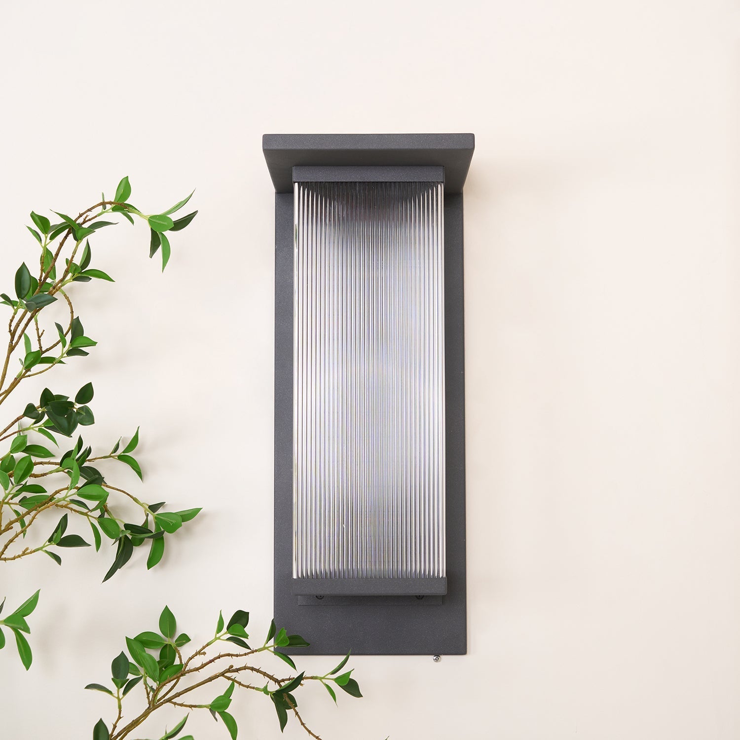 Corvian Dependable Unique Box Solar Outdoor Wall Lamp-Neutral Decor