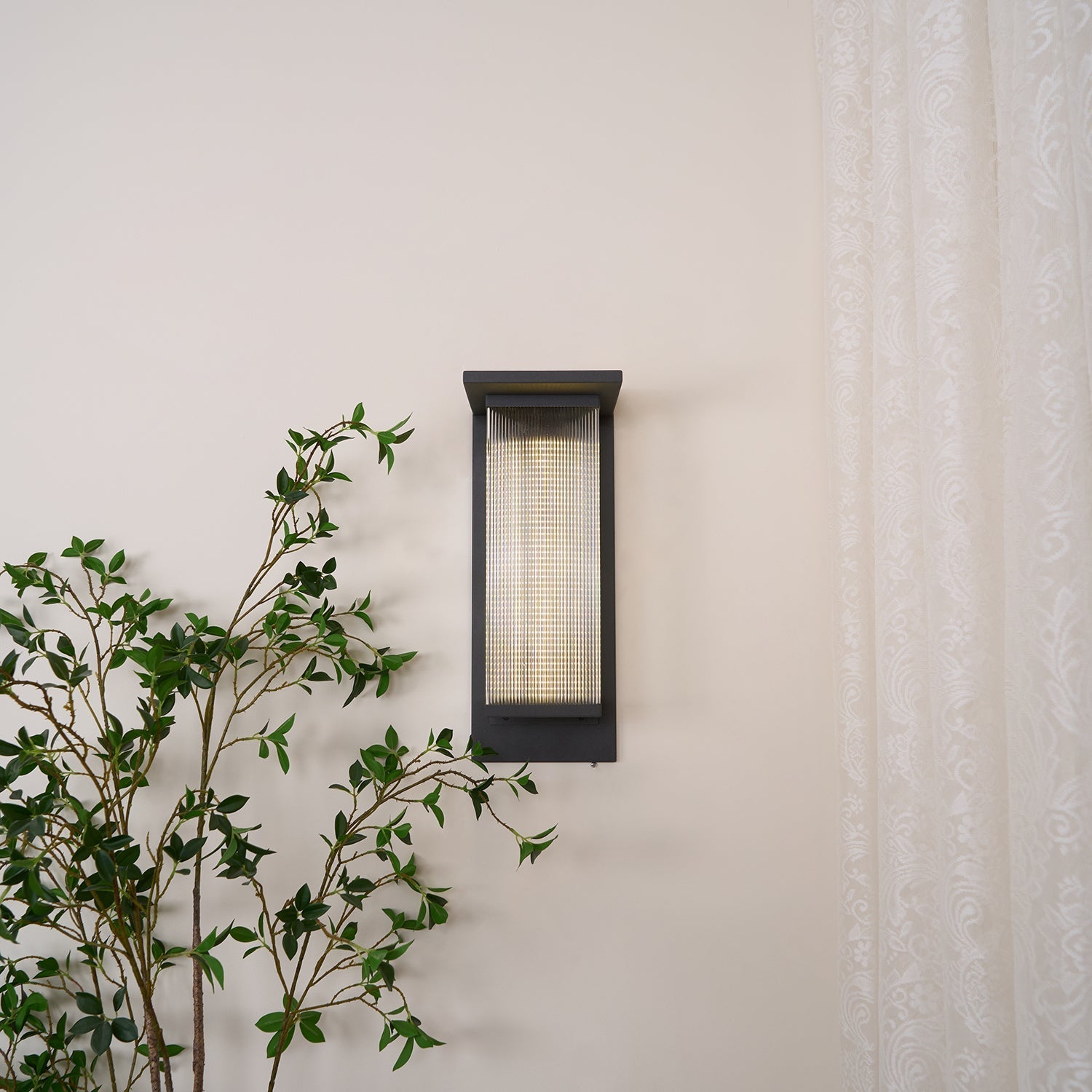Corvian Dependable Unique Box Solar Outdoor Wall Lamp-Neutral Decor