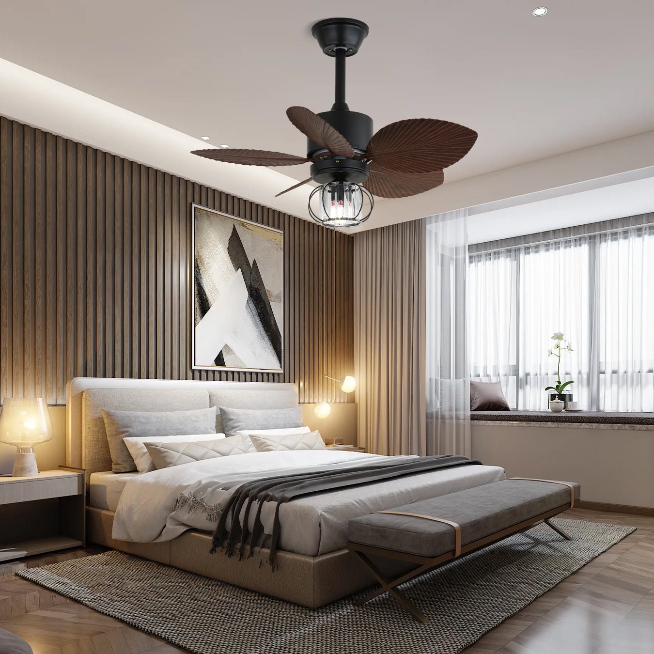 Caden Industrial Ceiling Fan Light-Neutral Decor