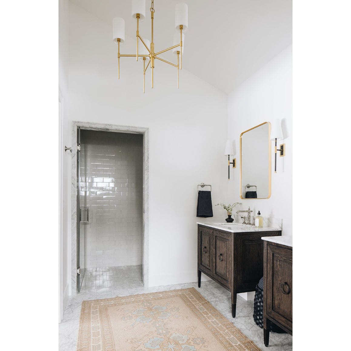 Olivia Chandelier shown in a sleek chrome finish.