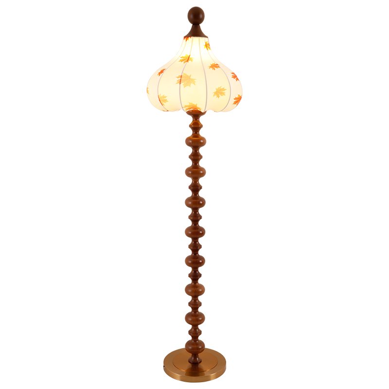 Qrathen Wood Fabric Retro Floor Lamp-Neutral Decor
