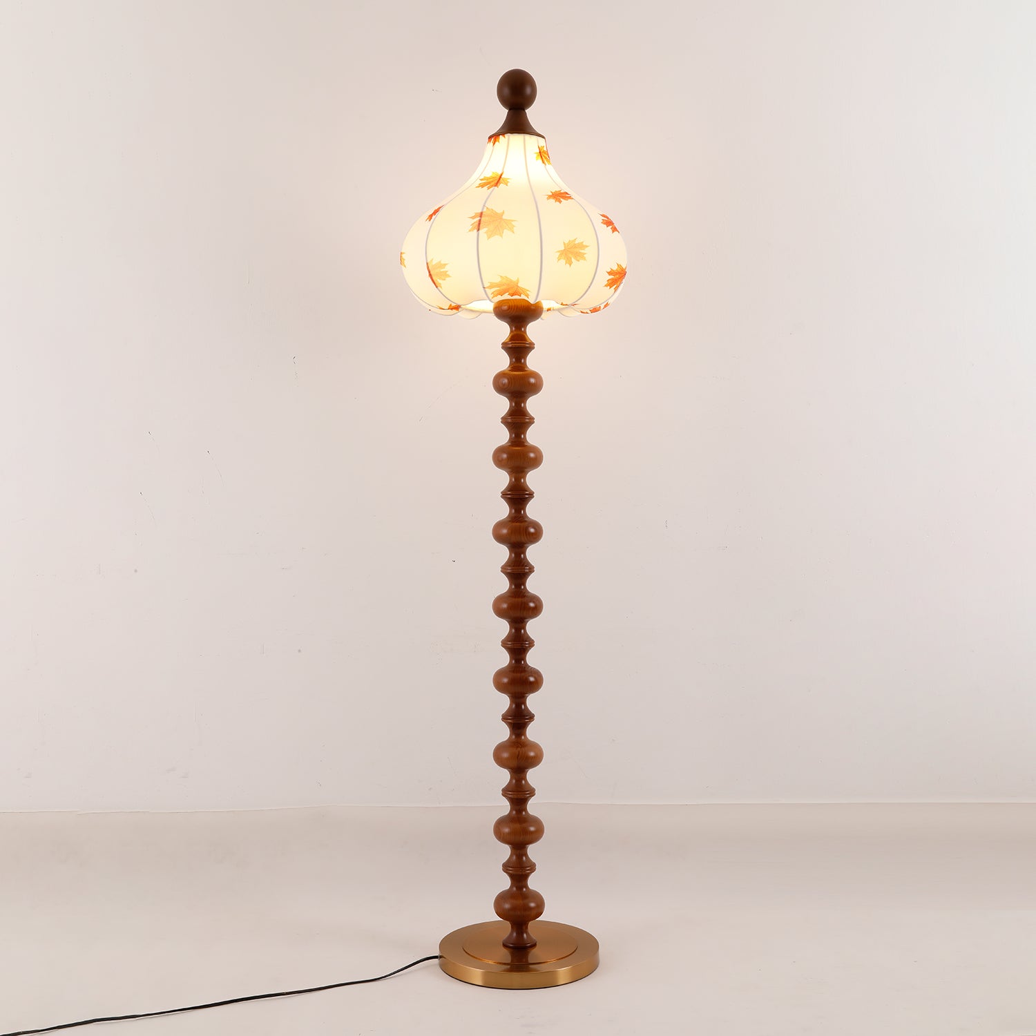 Qrathen Wood Fabric Retro Floor Lamp-Neutral Decor