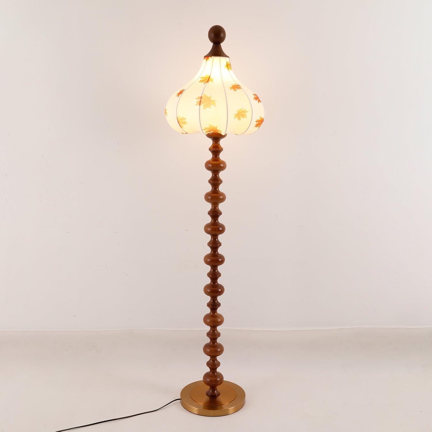 Qrathen Wood Fabric Retro Floor Lamp-Neutral Decor