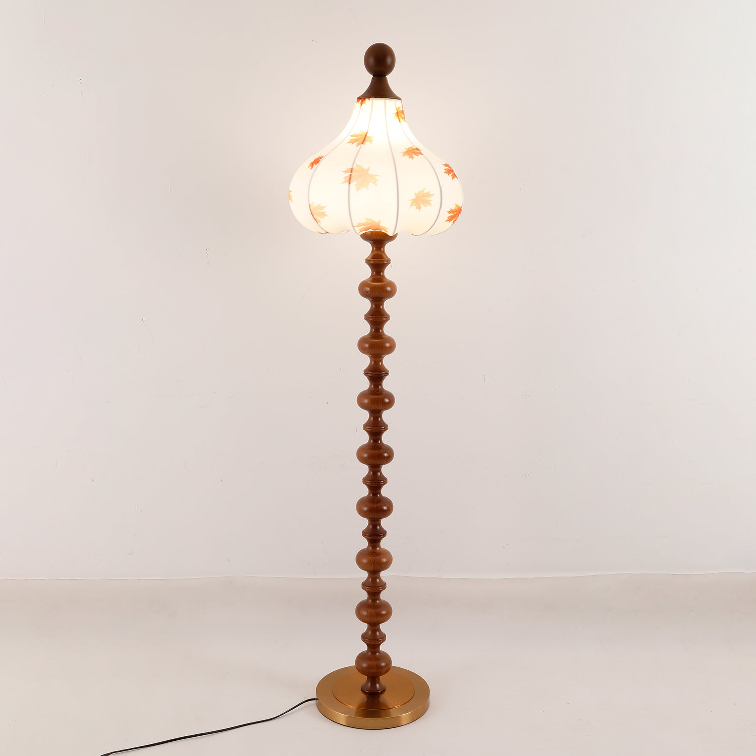 Qrathen Wood Fabric Retro Floor Lamp-Neutral Decor