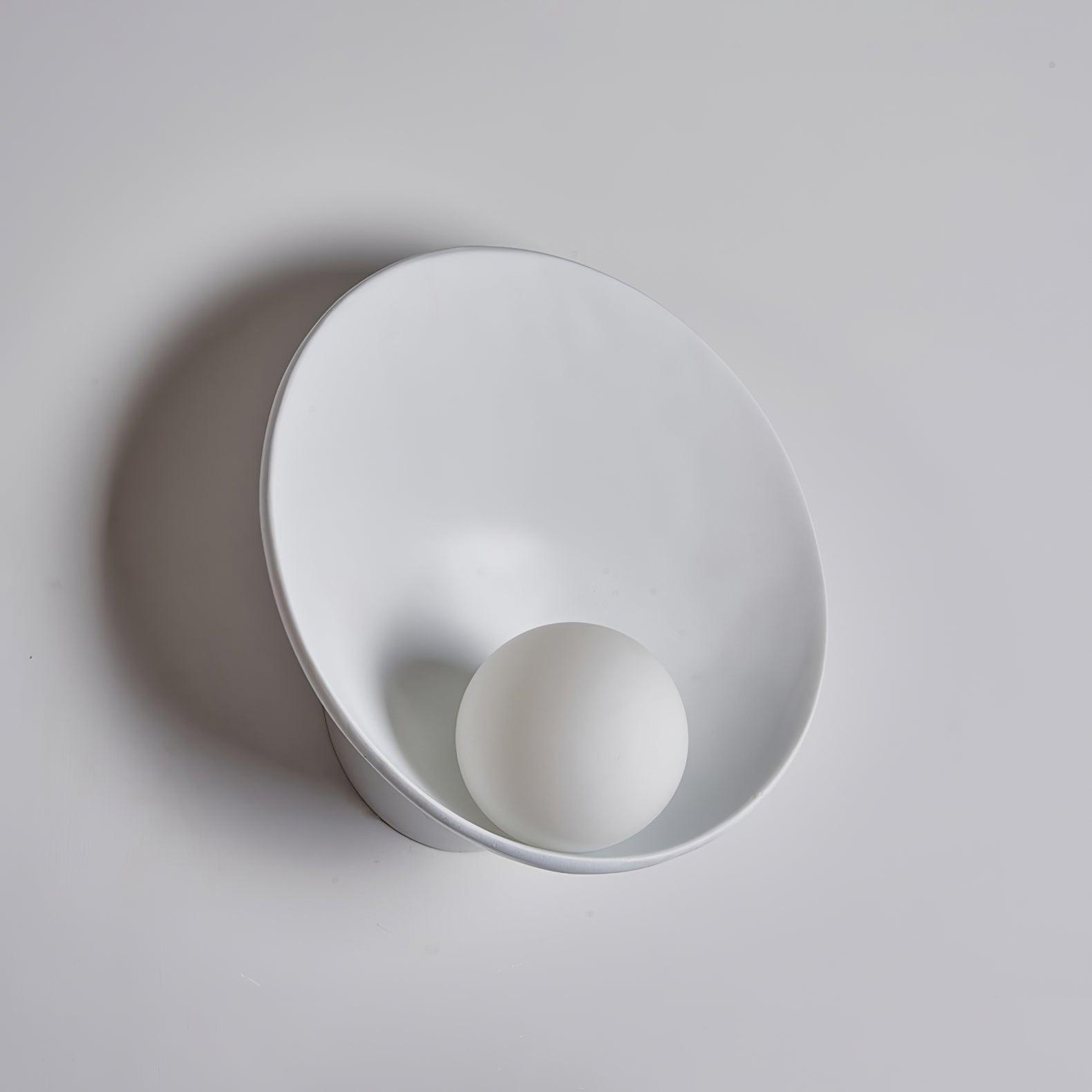Wall Light Resin Cup Shade Metal Accent Minimalist Cozy
