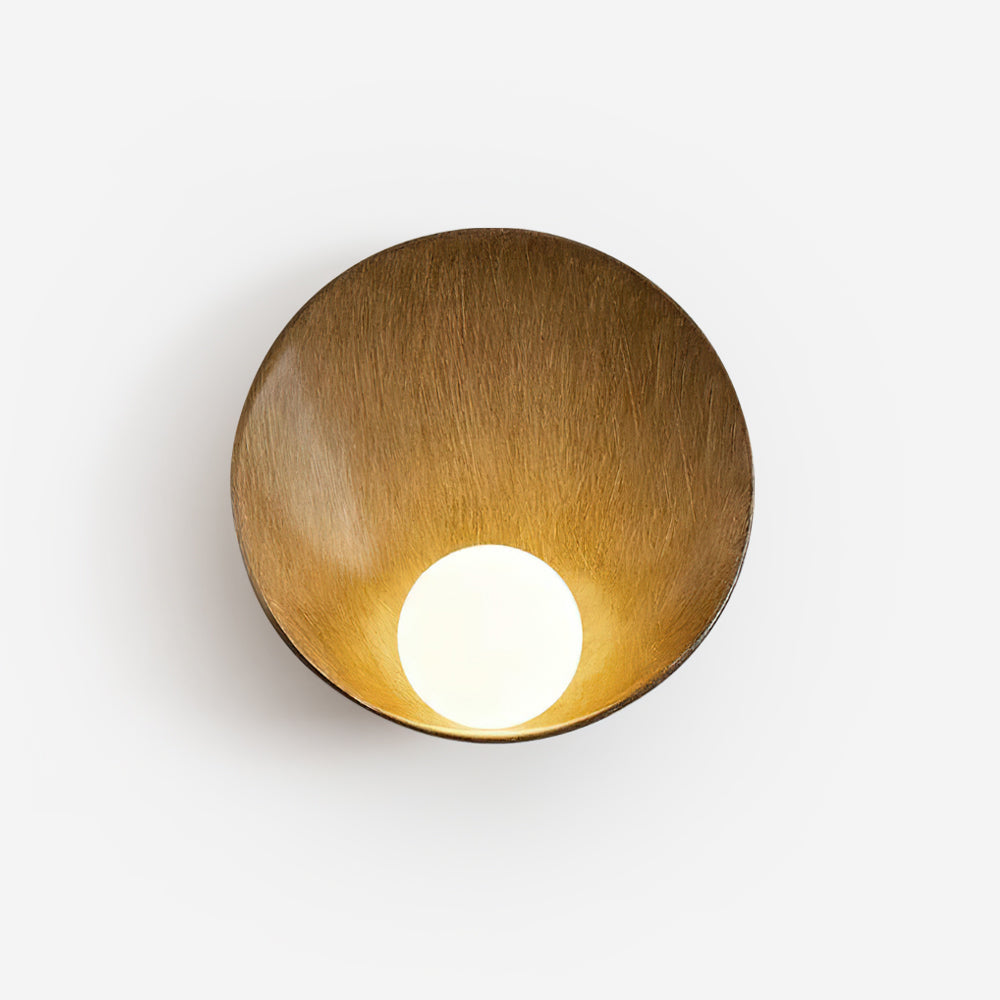 Wall Light Resin Cup Shade Metal Accent Minimalist Cozy