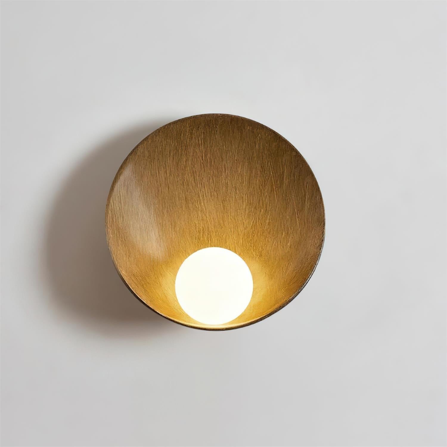Wall Light Resin Cup Shade Metal Accent Minimalist Cozy