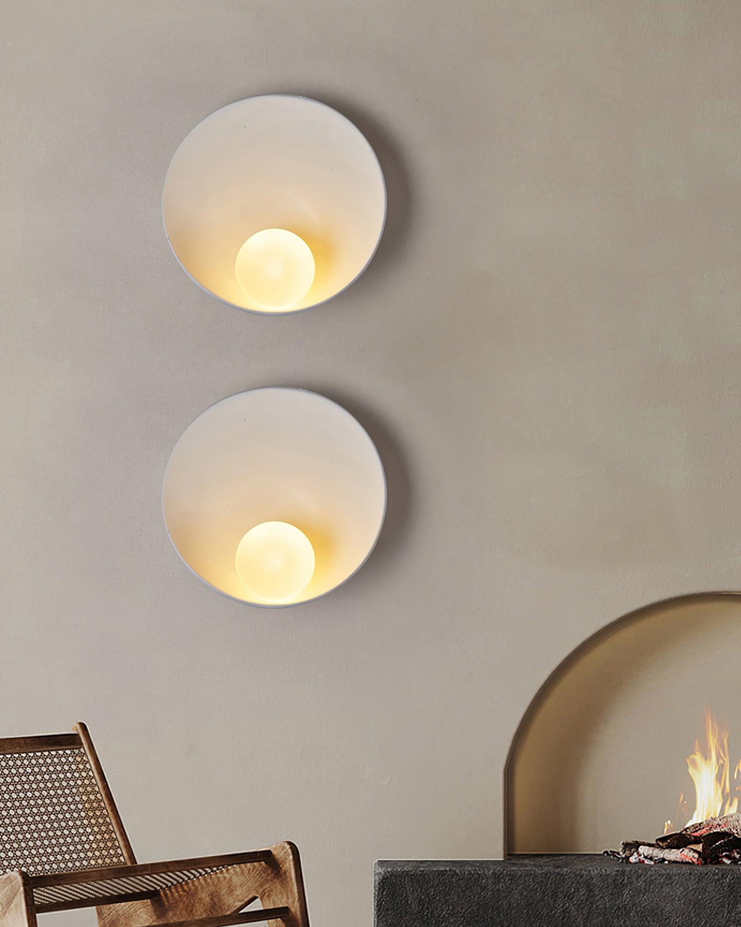 Wall Light Resin Cup Shade Metal Accent Minimalist Cozy
