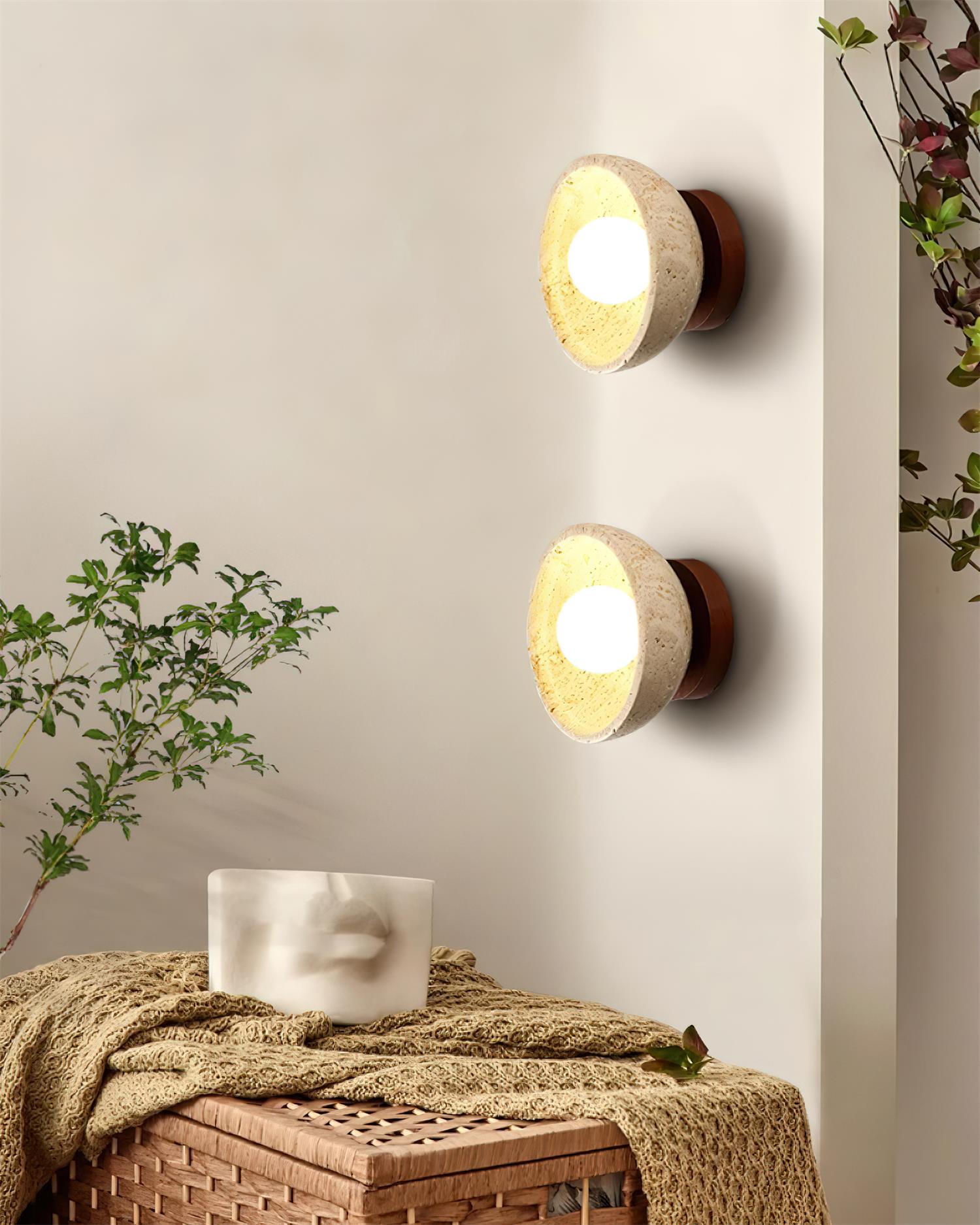 Wall Lamp Travertine Body Modern Minimalist Accent Lighting Fixture