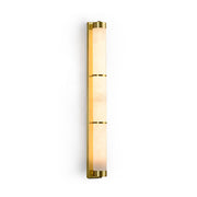 Olmirira Alabaster Wall Light in brass finish against a neutral wall.