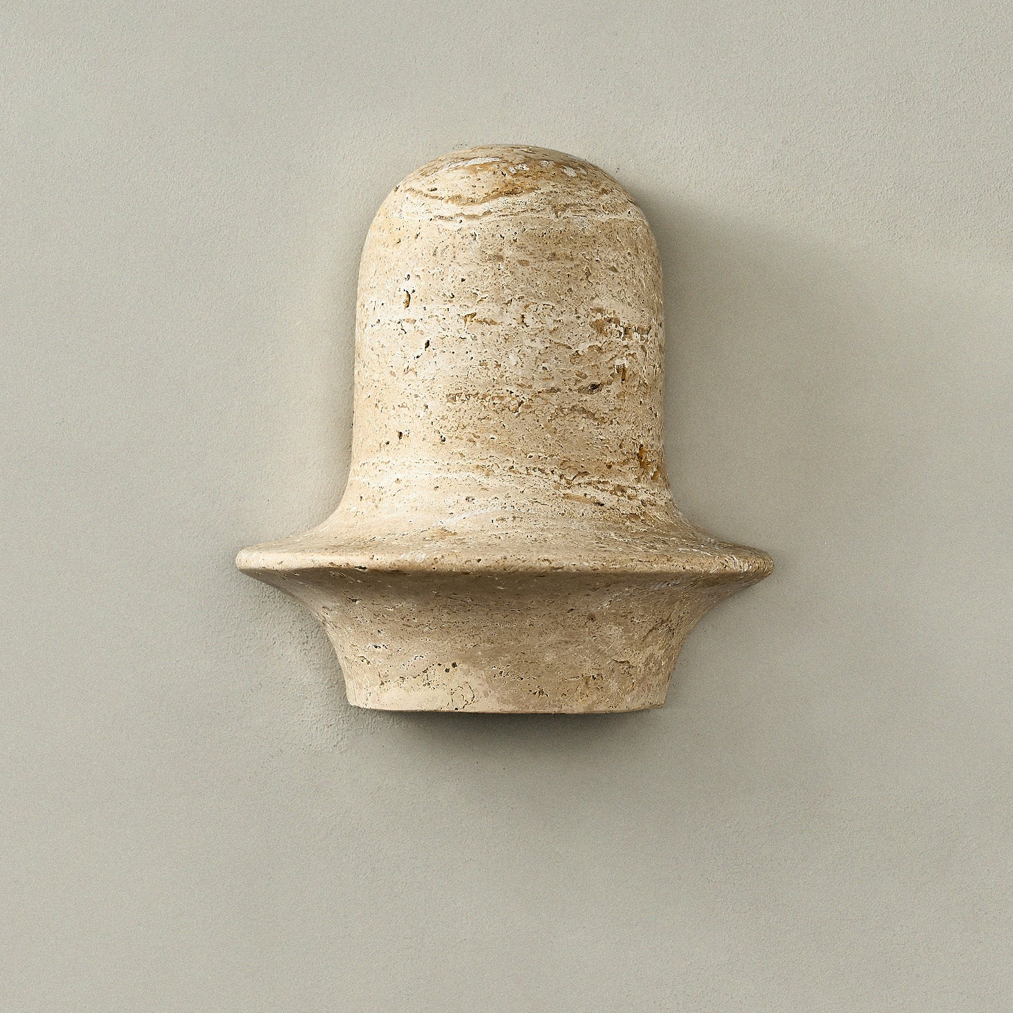 Xena Sculptural Yellow Travertine Wall Lamp-Neutral Decor
