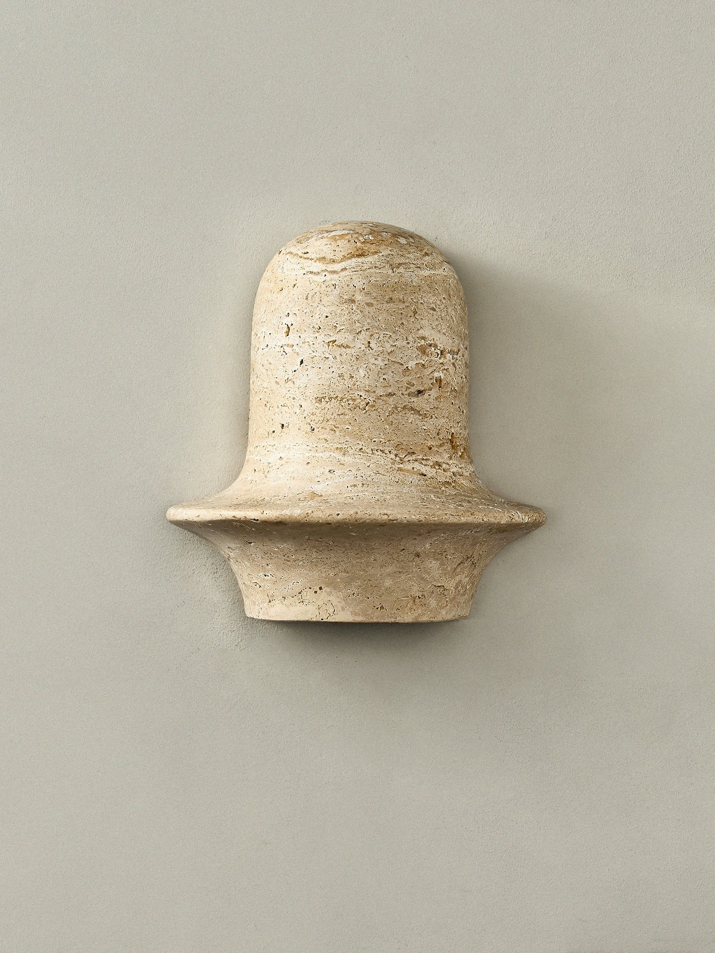 Xena Sculptural Yellow Travertine Wall Lamp-Neutral Decor