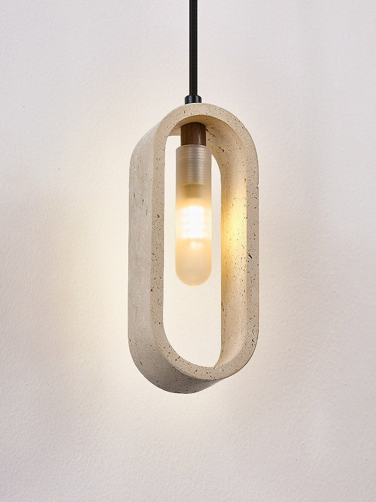 Onda Travertine Pendant Light-Neutral Decor