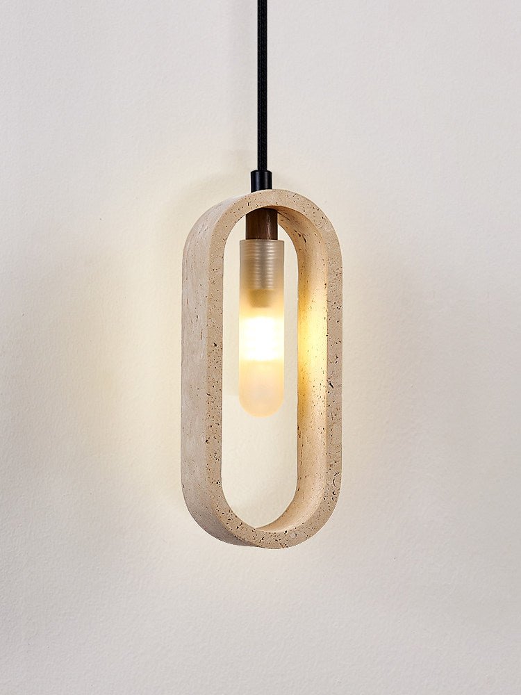 Onda Travertine Pendant Light-Neutral Decor