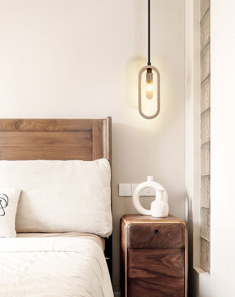 Onda Travertine Pendant Light-Neutral Decor