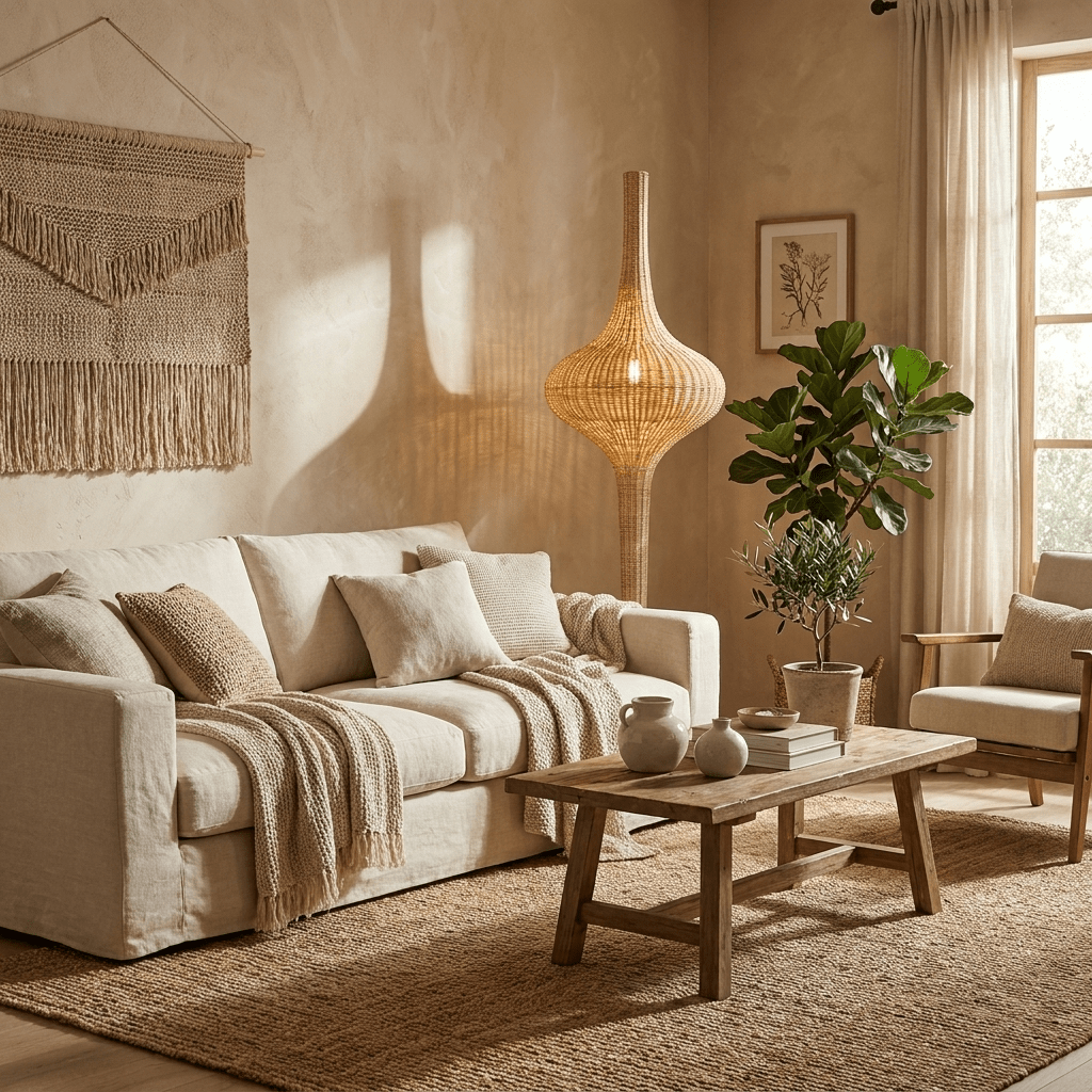 Onion Rattan Floor Lamp-Neutral Decor