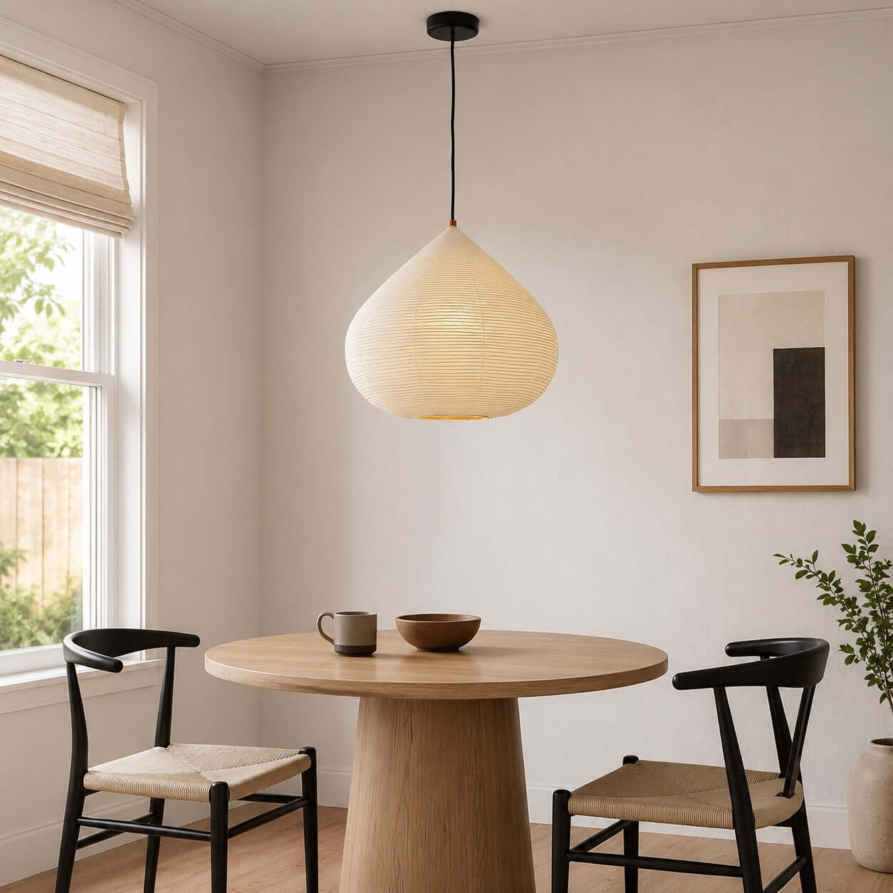 Onion Shape Paper Pendant Light-Neutral Decor