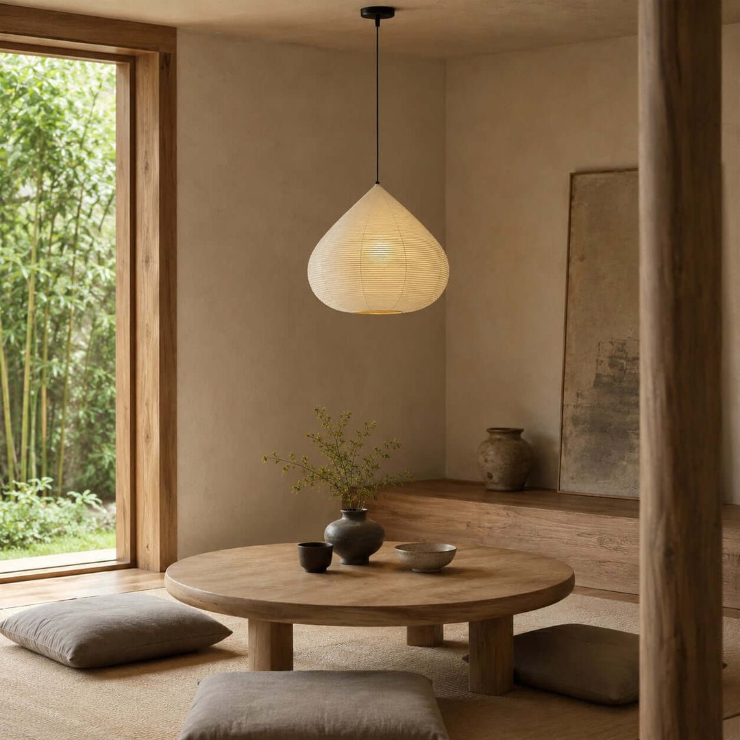 Onion Shape Paper Pendant Light-Neutral Decor