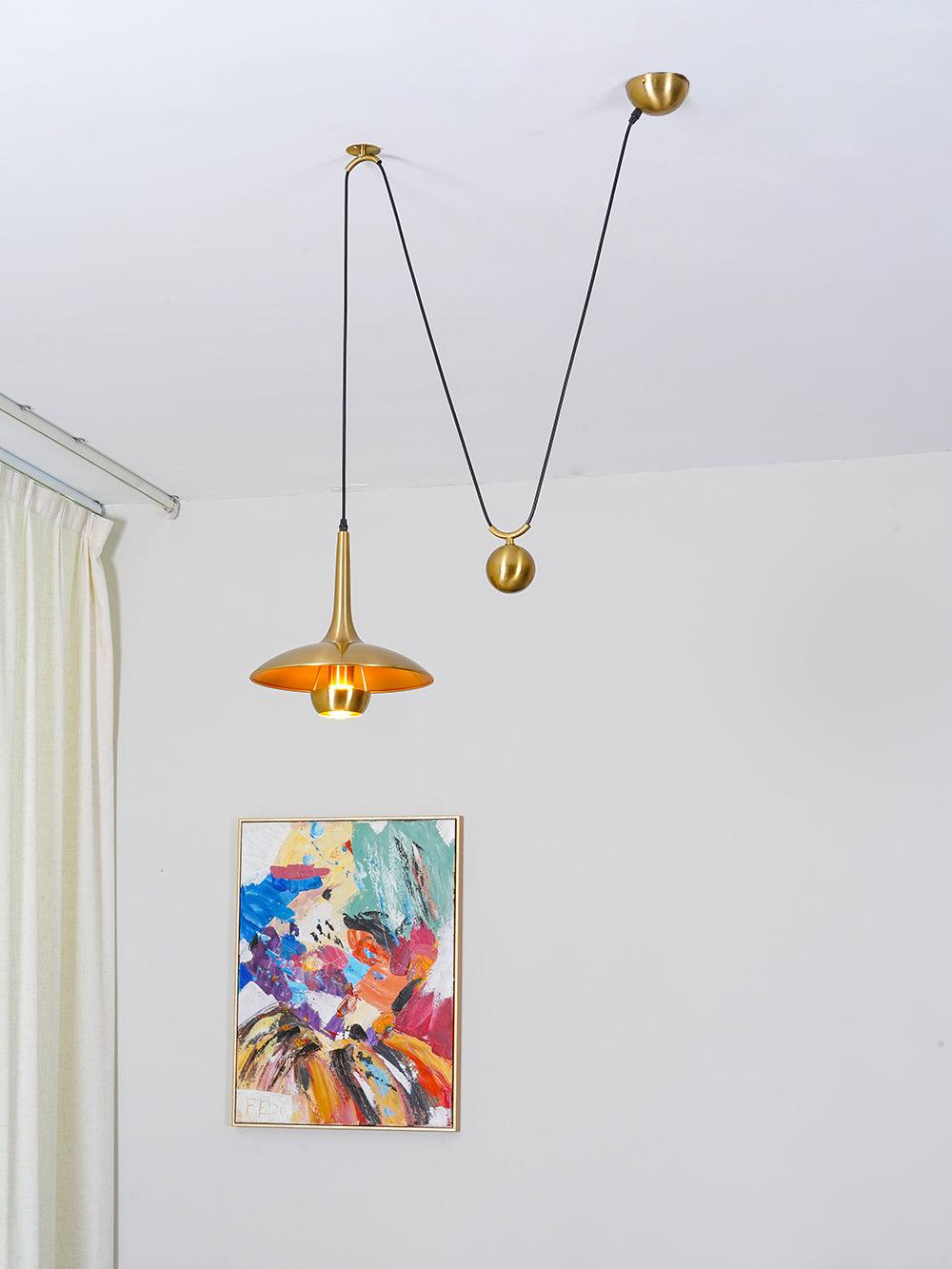 Lustra Pendant Lamp Adjustable for Living Room-Neutral Decor
